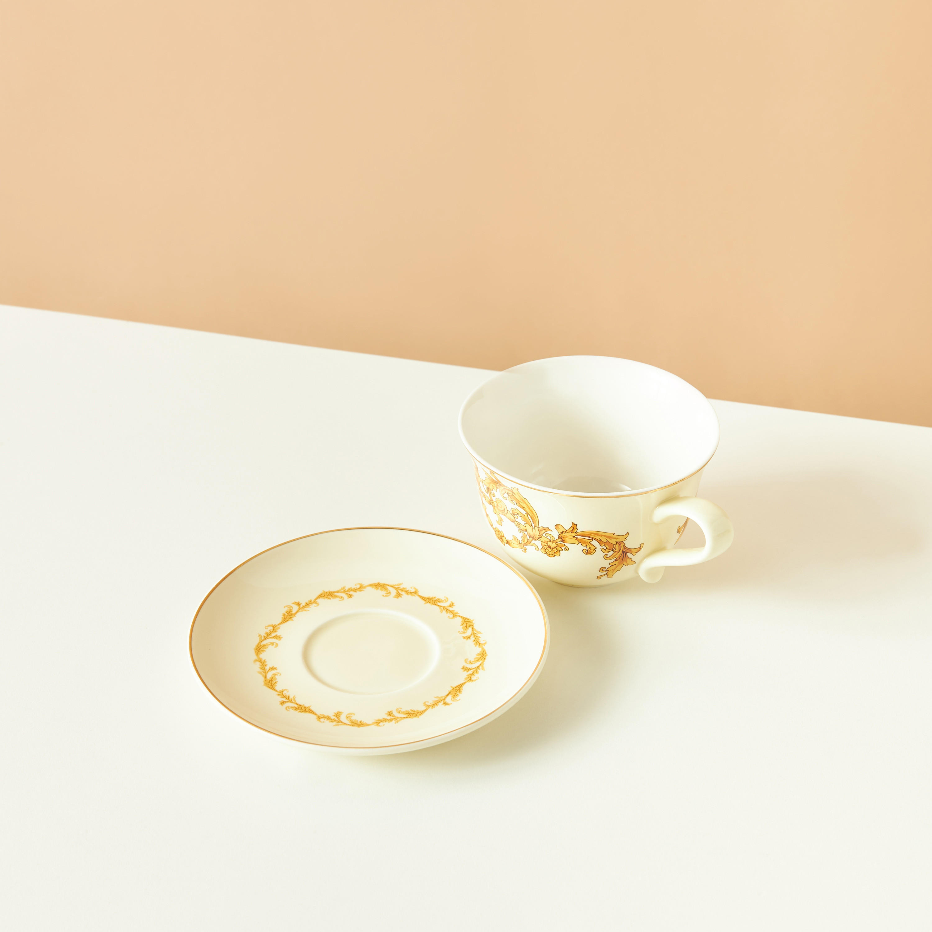 Gia Como Floral Print Porcelain Cup and Saucer Set - 200 ml-household-dining-teaandcoffee-teaandcoffeesets-image-3