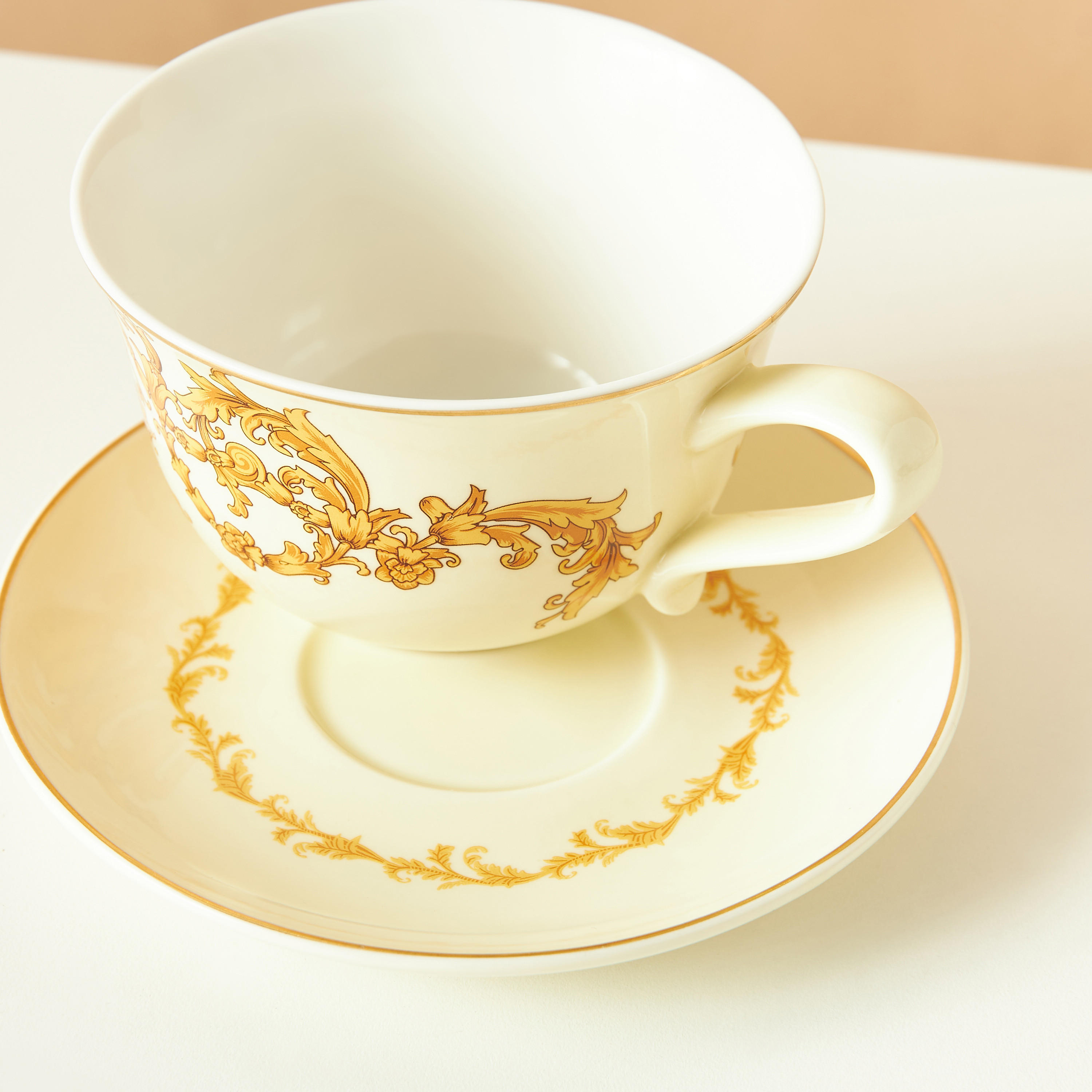 Gia Como Floral Print Porcelain Cup and Saucer Set - 200 ml-household-dining-teaandcoffee-teaandcoffeesets-image-4