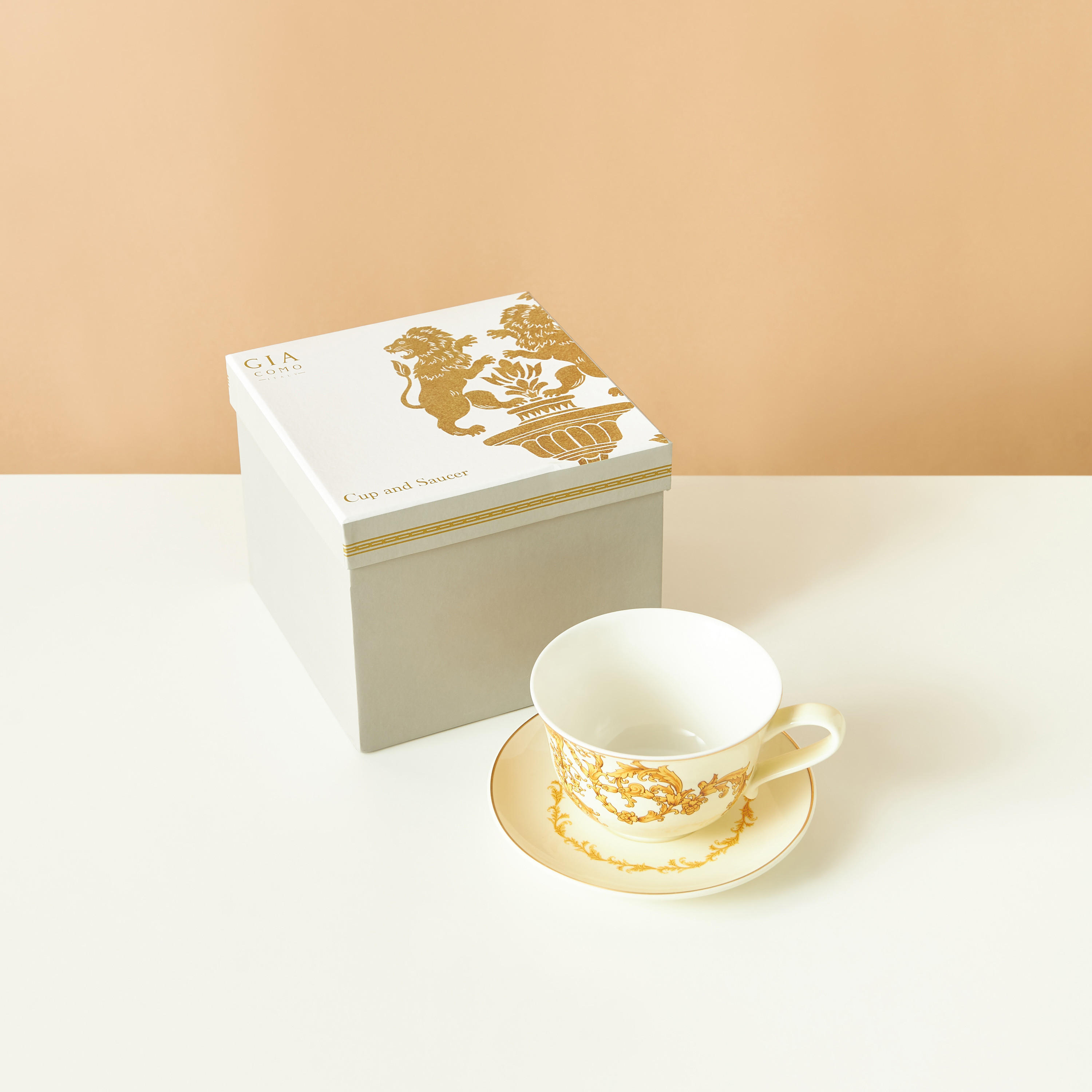 Gia Como Floral Print Porcelain Cup and Saucer Set - 200 ml-household-dining-teaandcoffee-teaandcoffeesets-image-5