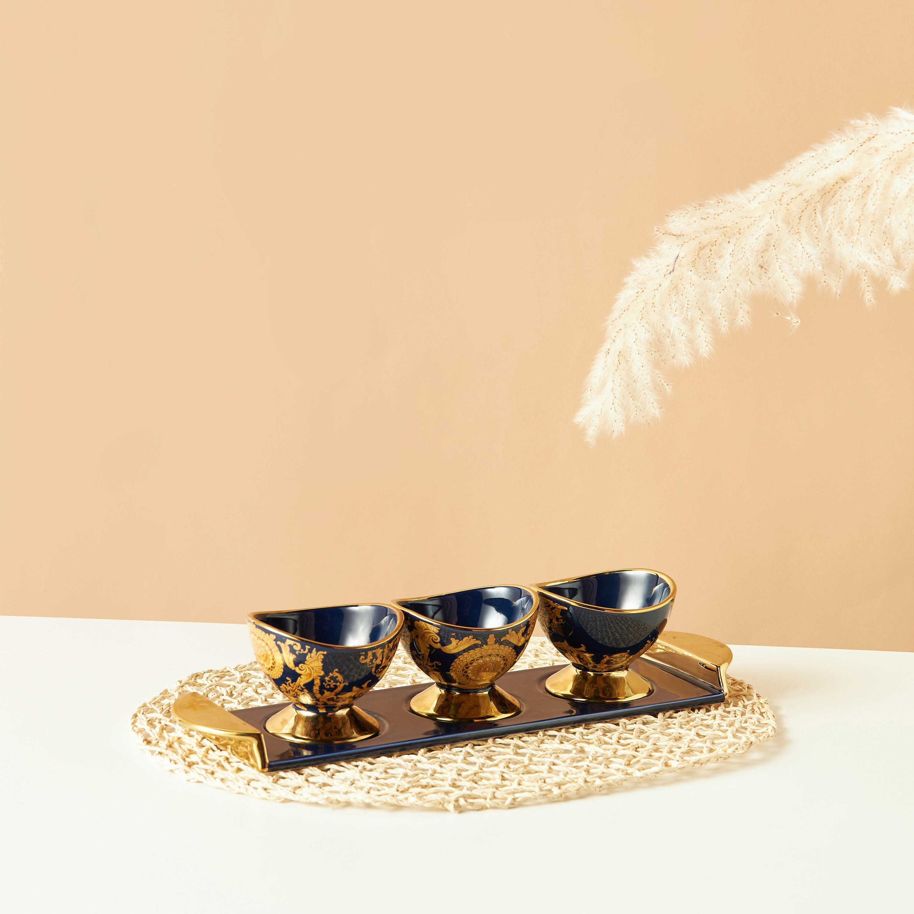 Gia Como 4-Piece Porcelain Bowl and Tray Set-household-dining-dinnerware-bowls-image-1