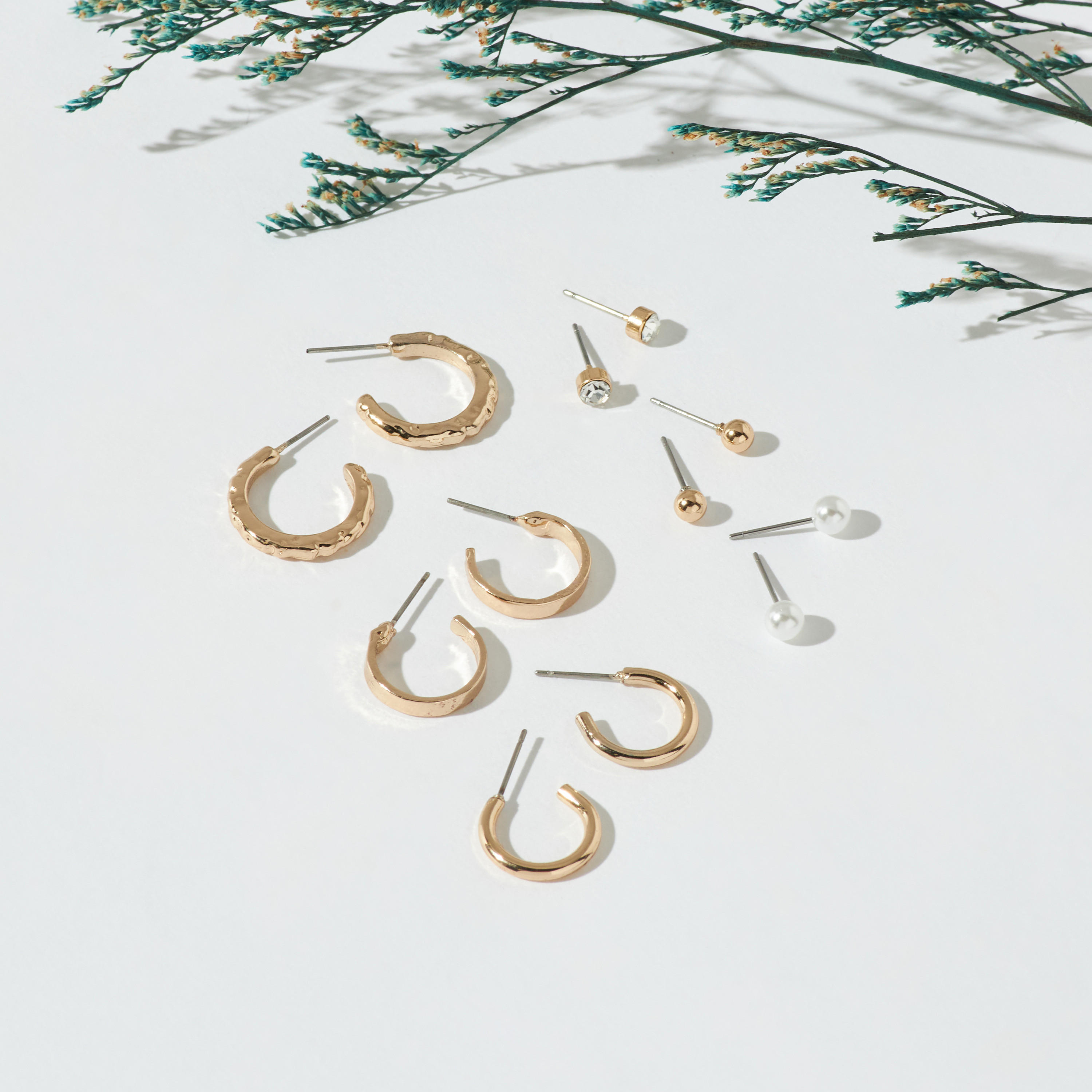 Metallic Earrings with Pushback Closure - Set of 6-women-watchesandjewellery-jewellery-earrings-image-2