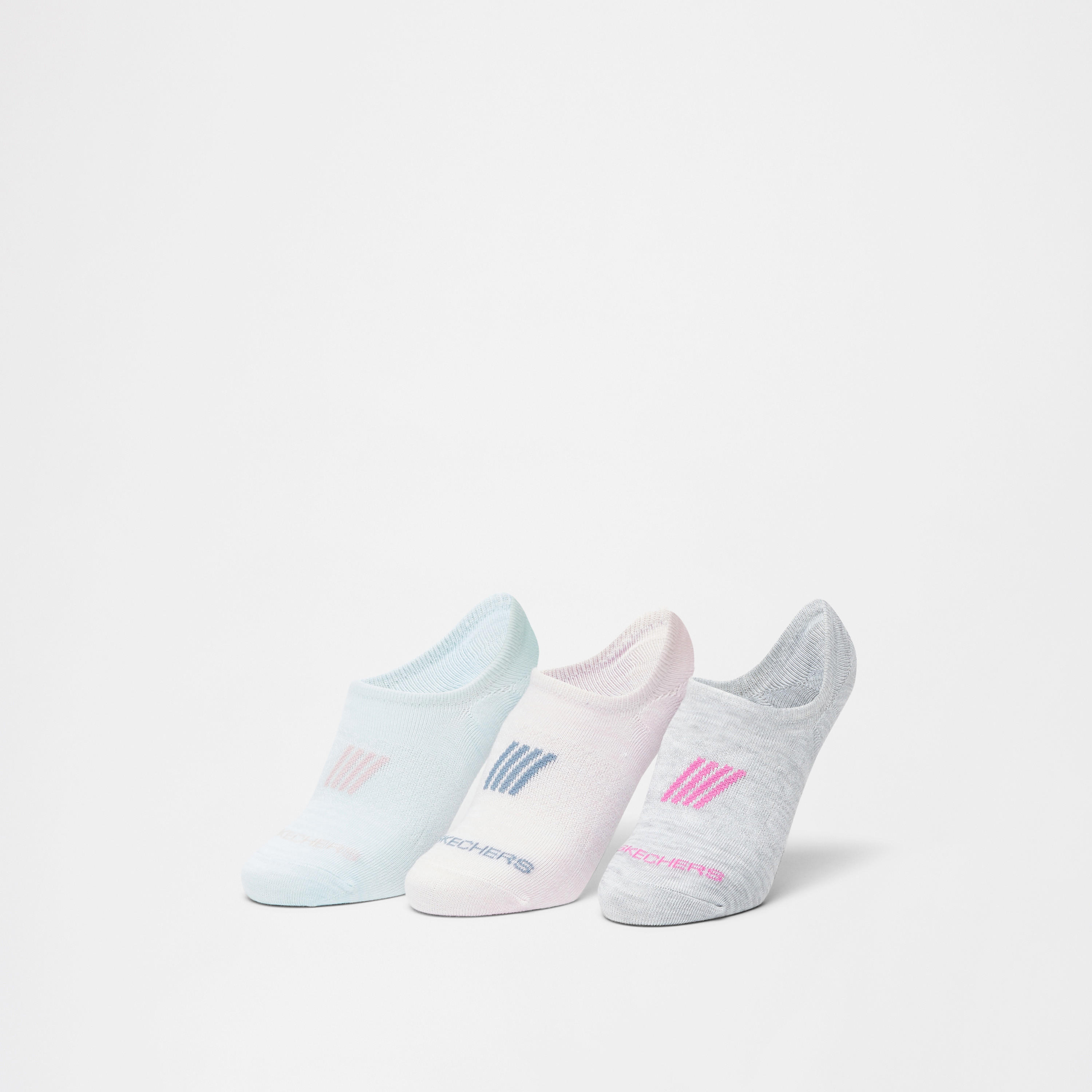 Skechers Textured No Show Socks - Set of 3-women-socksandstockings-image-1
