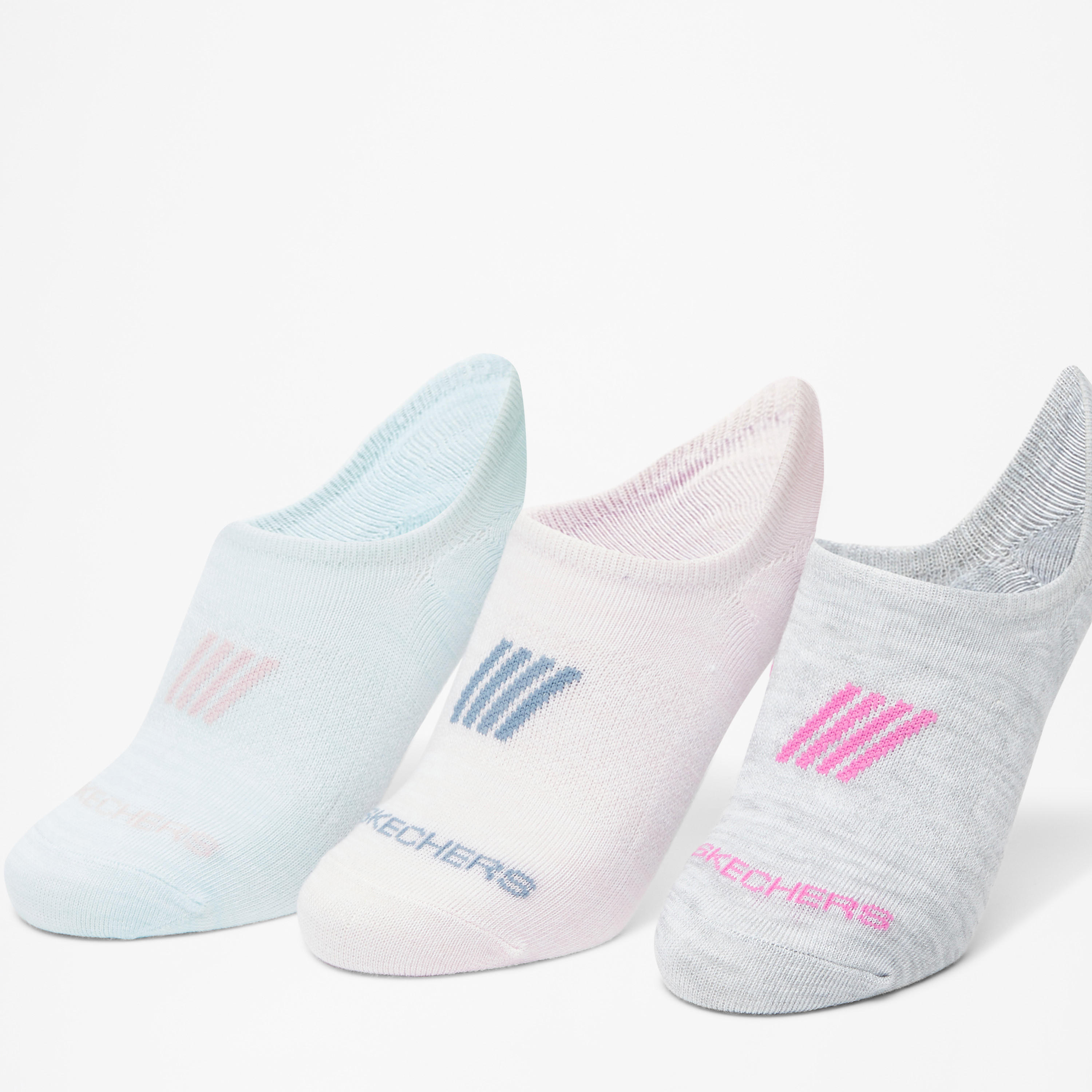 Skechers Textured No Show Socks - Set of 3-women-socksandstockings-image-2