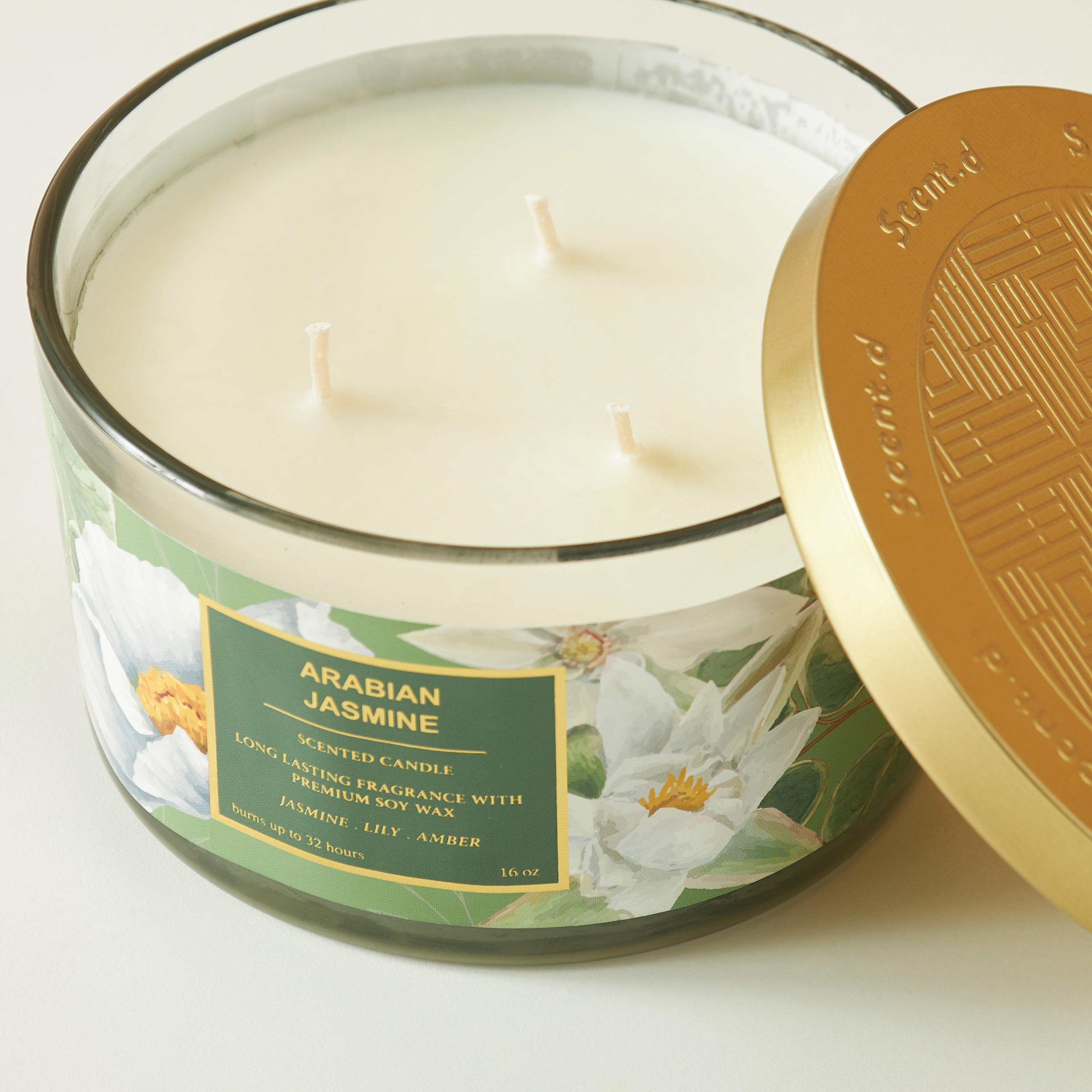 Scent.d Fresh Cotton 3-Wick Jar Candle - 450 gms-household-homefragrance-candles-image-3