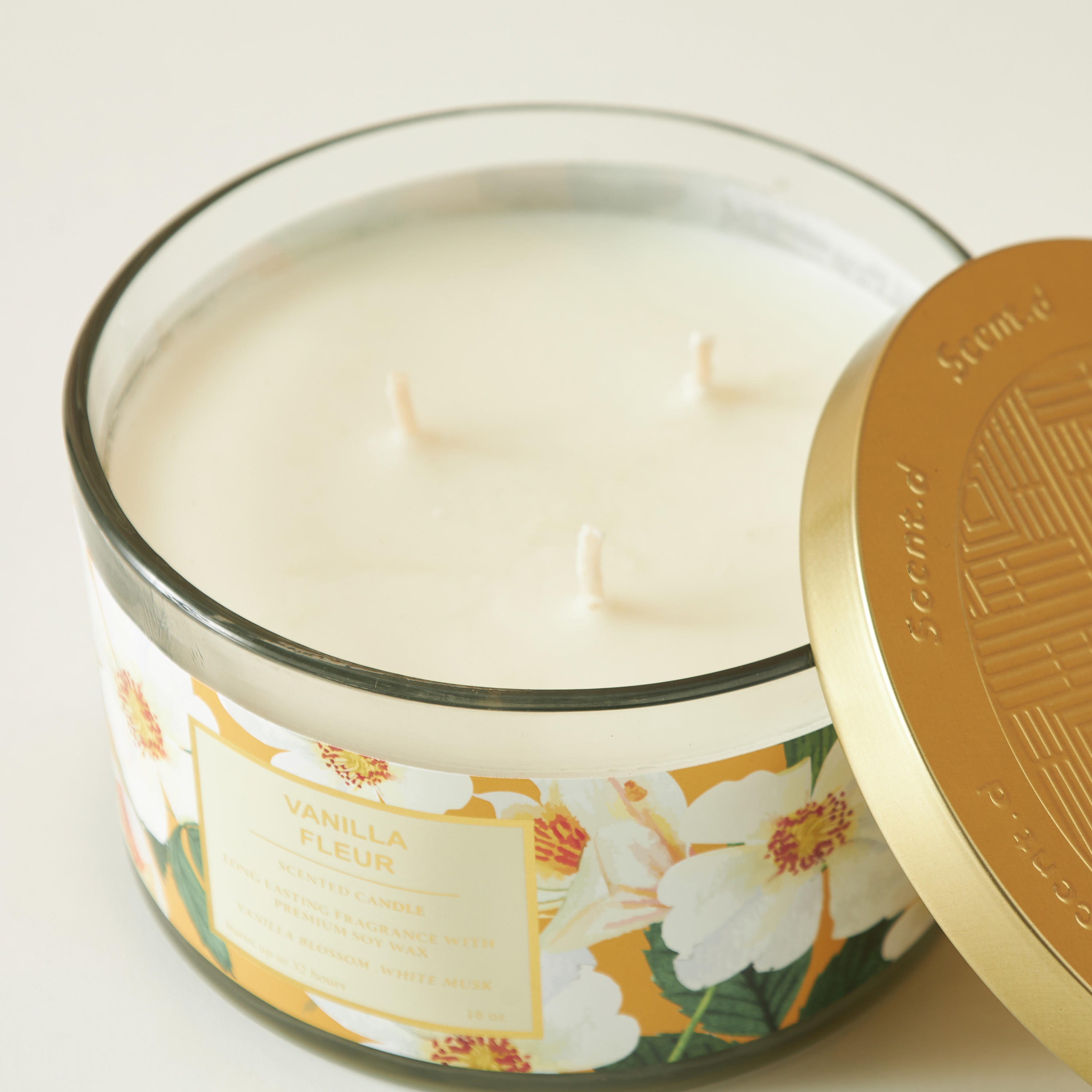 Scent.d Fresh Cotton 3-Wick Jar Candle - 450 gms-household-homefragrance-candles-image-3