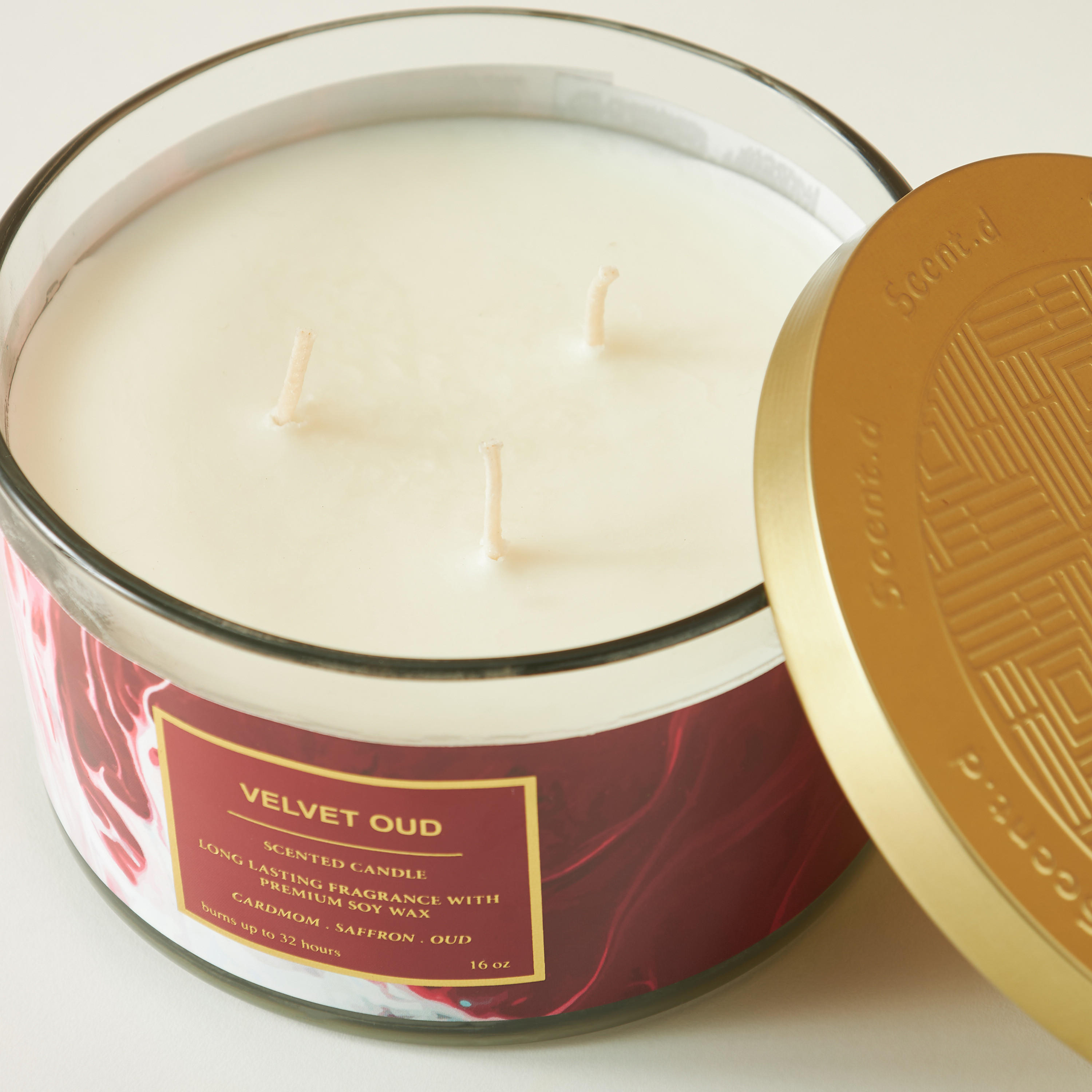 Scent.d Fresh Cotton 3-Wick Jar Candle - 450 gms-household-homefragrance-candles-image-3
