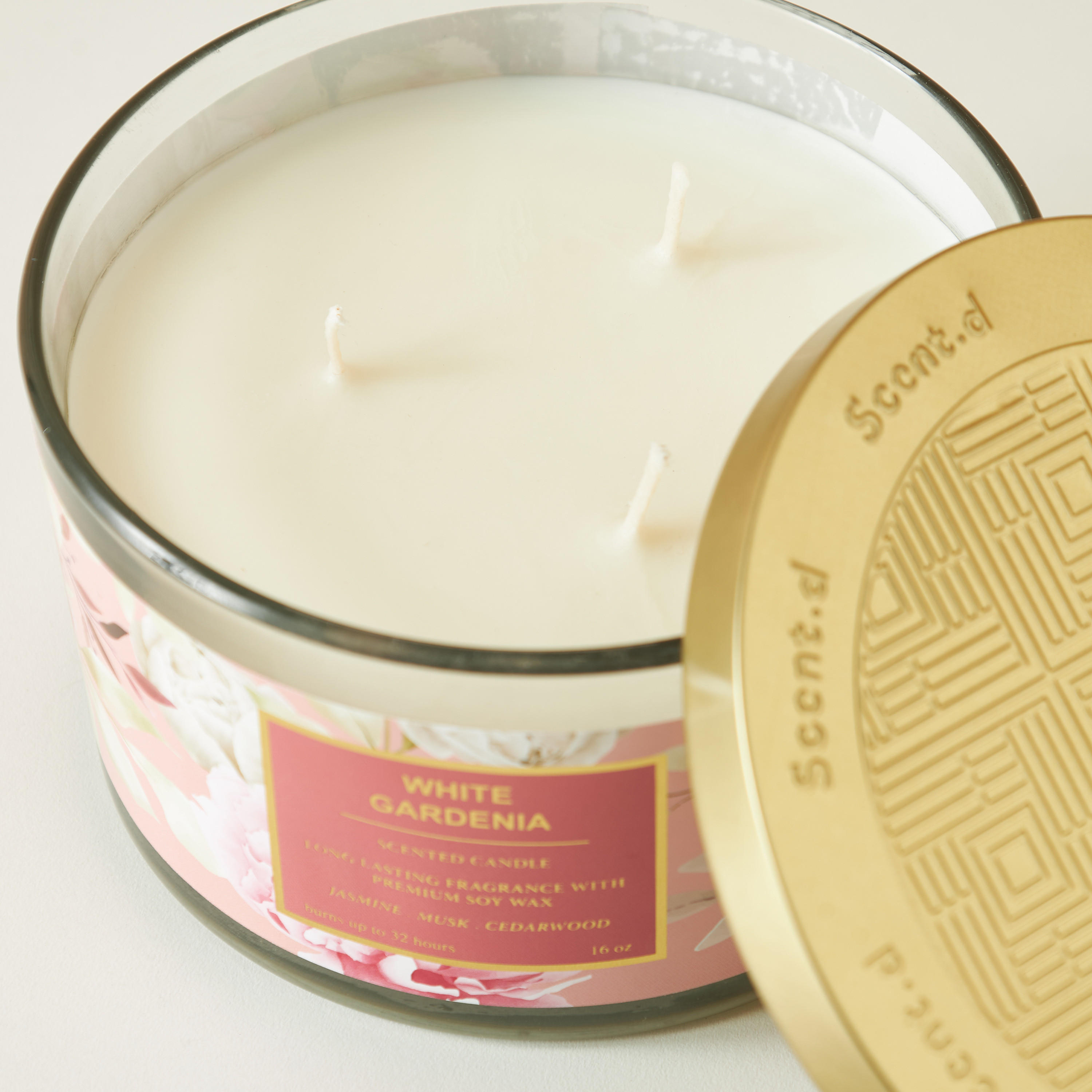 Scent.d Fresh Cotton 3-Wick Jar Candle - 450 gms-household-homefragrance-candles-image-3