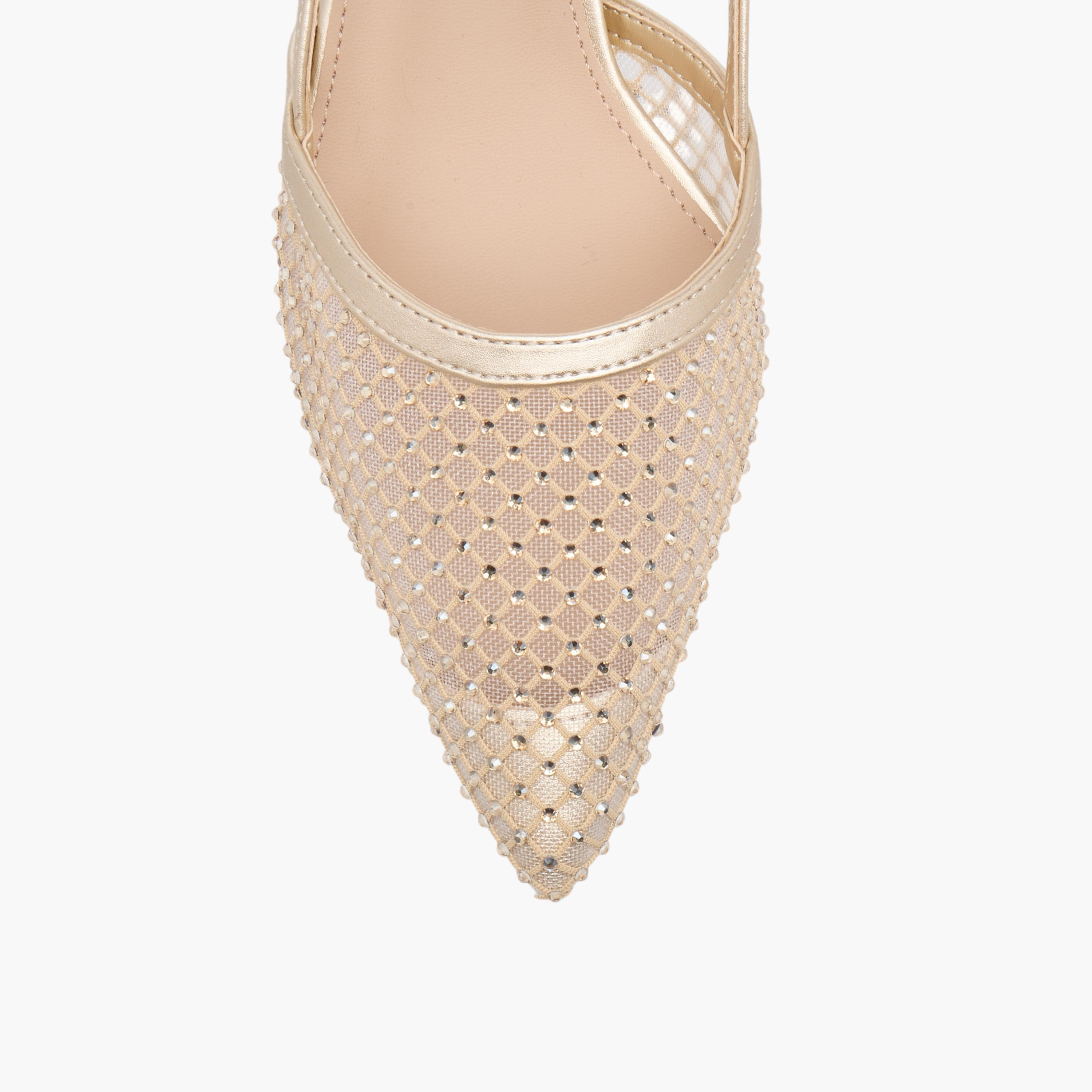 Flora Bella Embellished Pointed Toe Shoes with Buckle Closure and Kitten Heels-women-shoes-heels-image-4