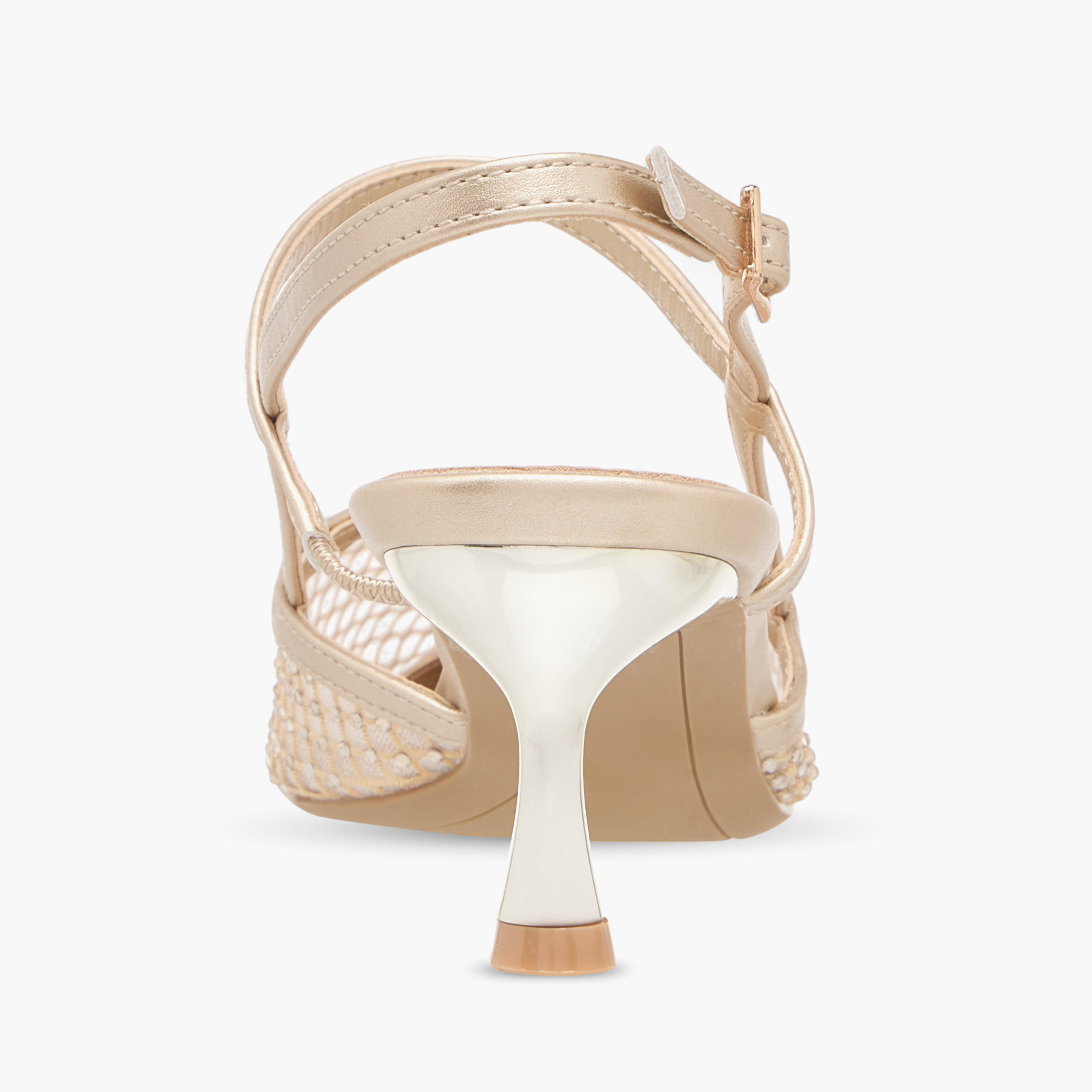 Flora Bella Embellished Pointed Toe Shoes with Buckle Closure and Kitten Heels-women-shoes-heels-image-5