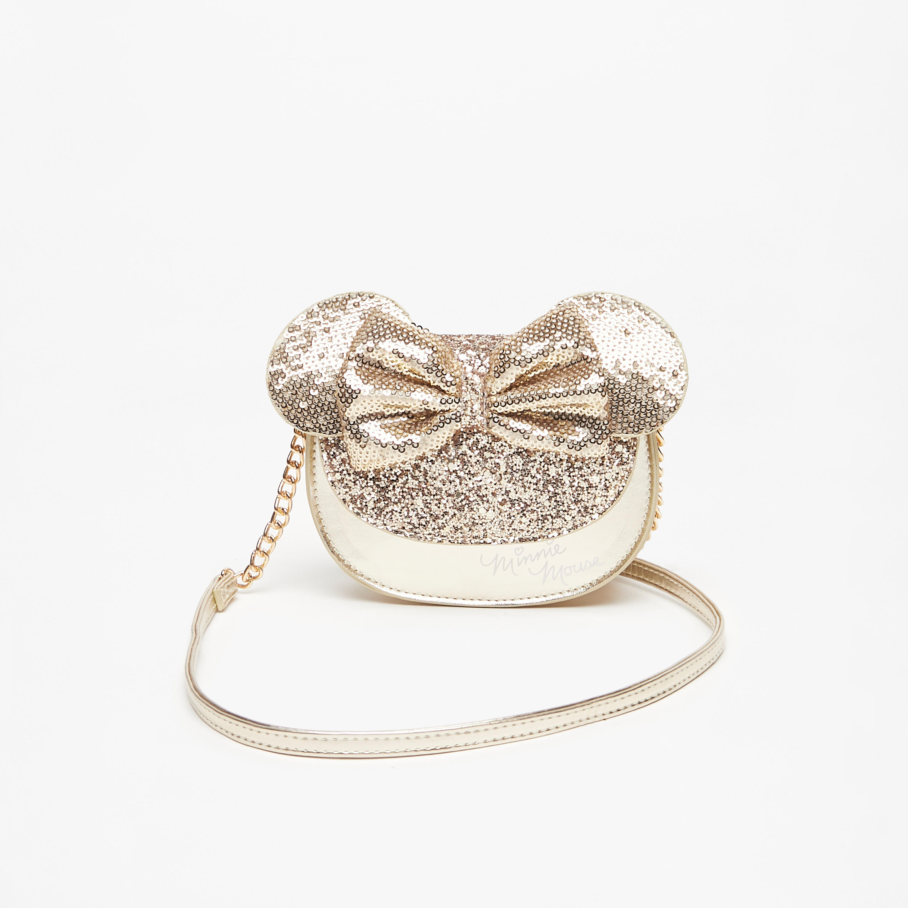 شنطة كروس بودي بزينة ترتر وأذن وفيونكة من ديزني-girls-accessories-bags-image-1