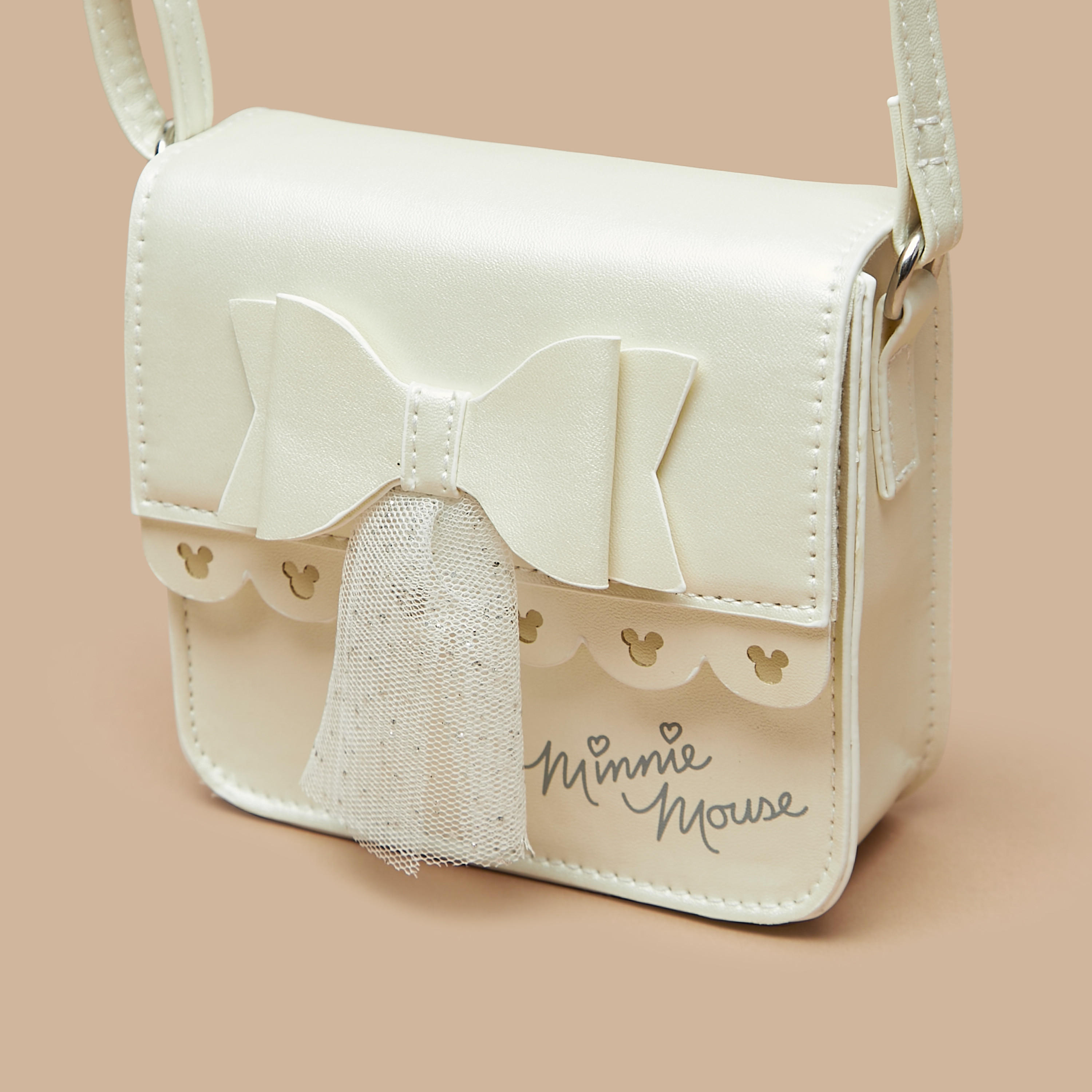 شنطة كروس بودي سادة بحزام قابل للتعديل وفيونكة من ديزني-girls-accessories-bags-image-7
