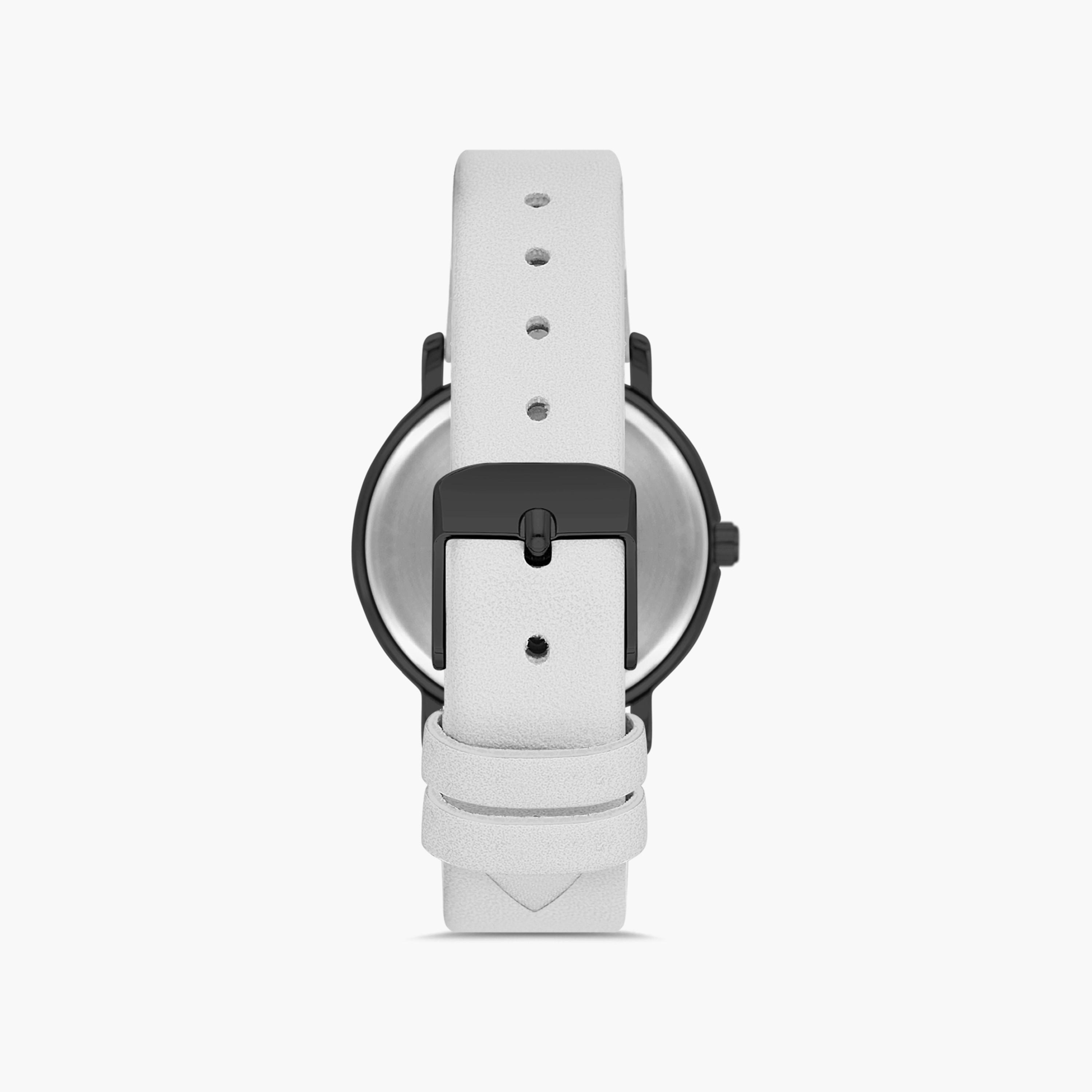 Omax White Leather Strap Analog Wristwatch - 00ZEC004BW03 | 32 MM-women-watchesandjewellery-watches-image-3