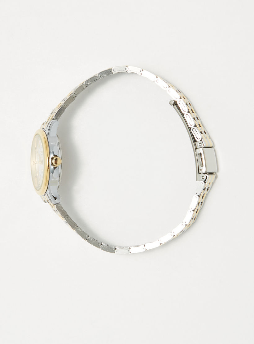 ساعة يد تناظرية فضية وذهبية بسوار ستانلس ستيل للنساء من أوماكس - 00JSB002N008-women-watchesandjewellery-watches-image-2