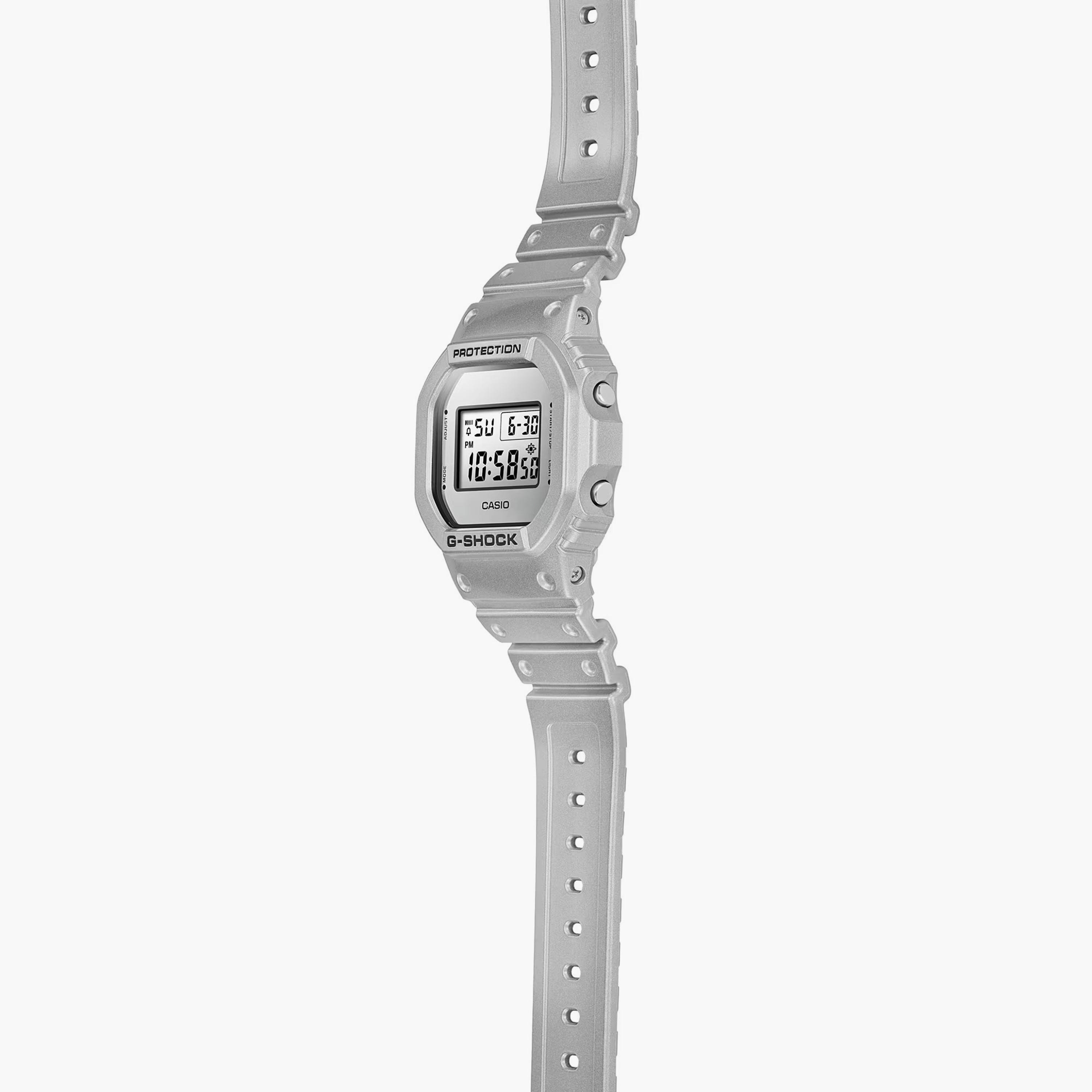 G-Shock Men's Silver Digital Silicone Strap Watch | DW-5600FF-8DR | 43 MM-men-watchesandjewellery-watches-image-2