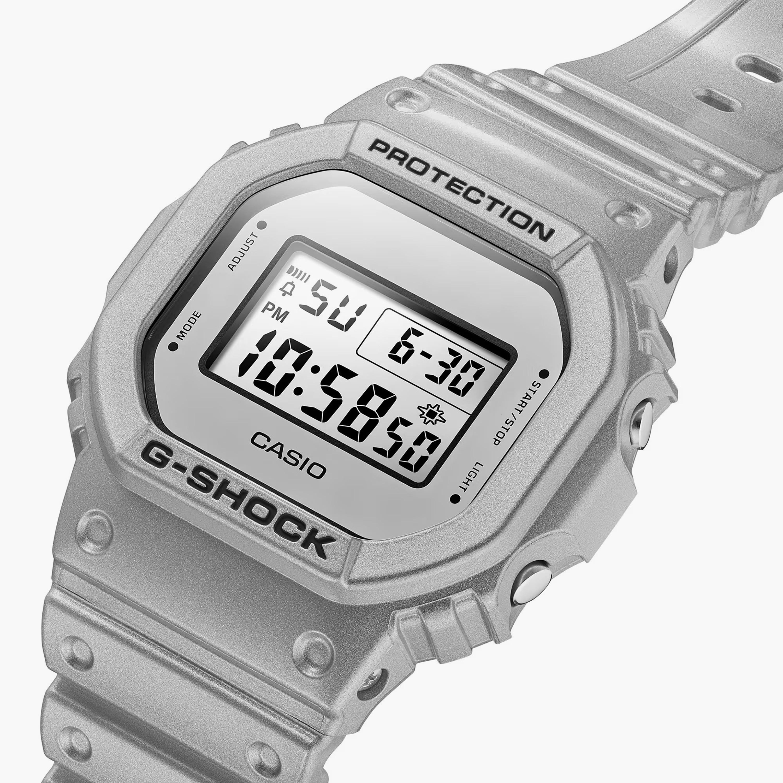 G-Shock Men's Silver Digital Silicone Strap Watch | DW-5600FF-8DR | 43 MM-men-watchesandjewellery-watches-image-3