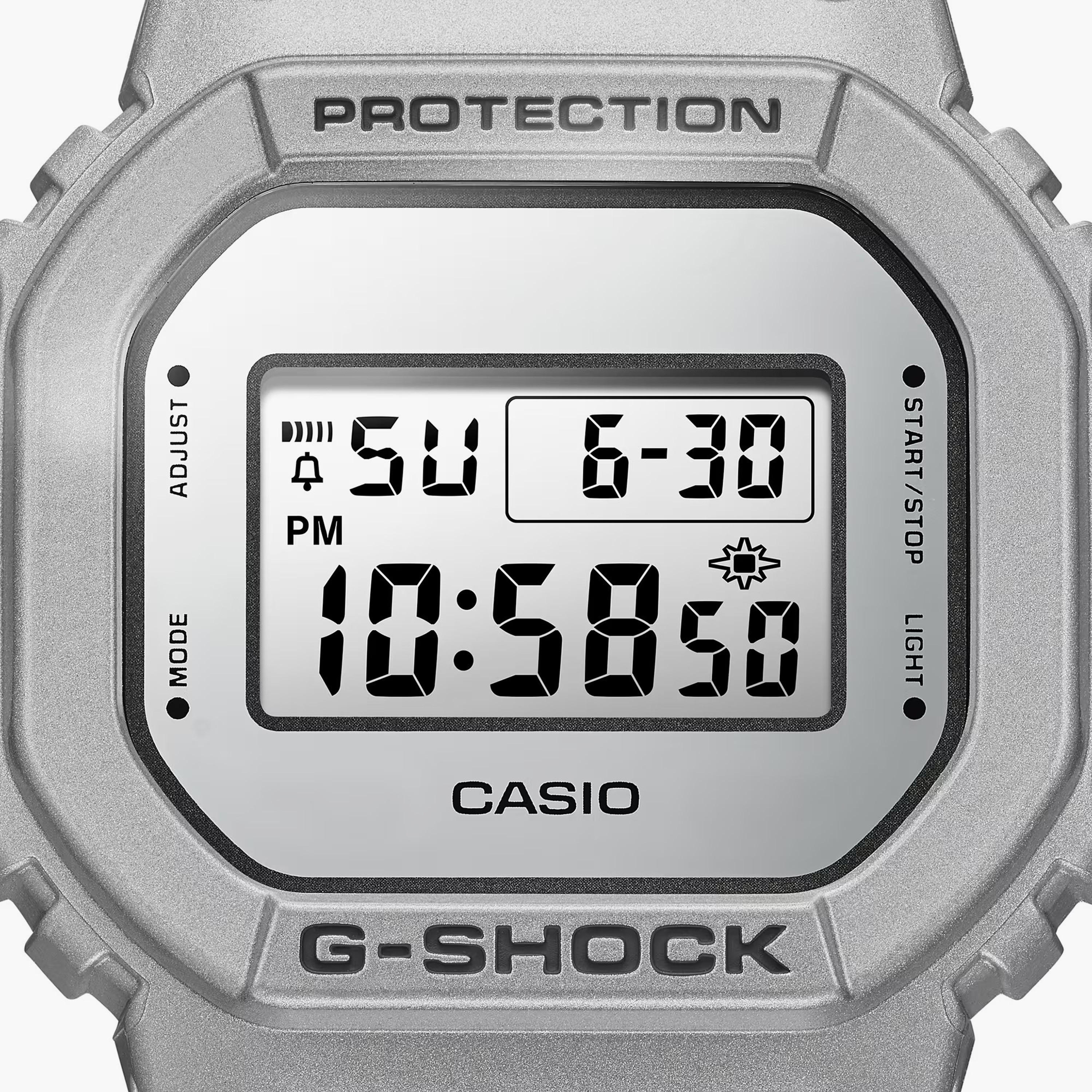 G-Shock Men's Silver Digital Silicone Strap Watch | DW-5600FF-8DR | 43 MM-men-watchesandjewellery-watches-image-4