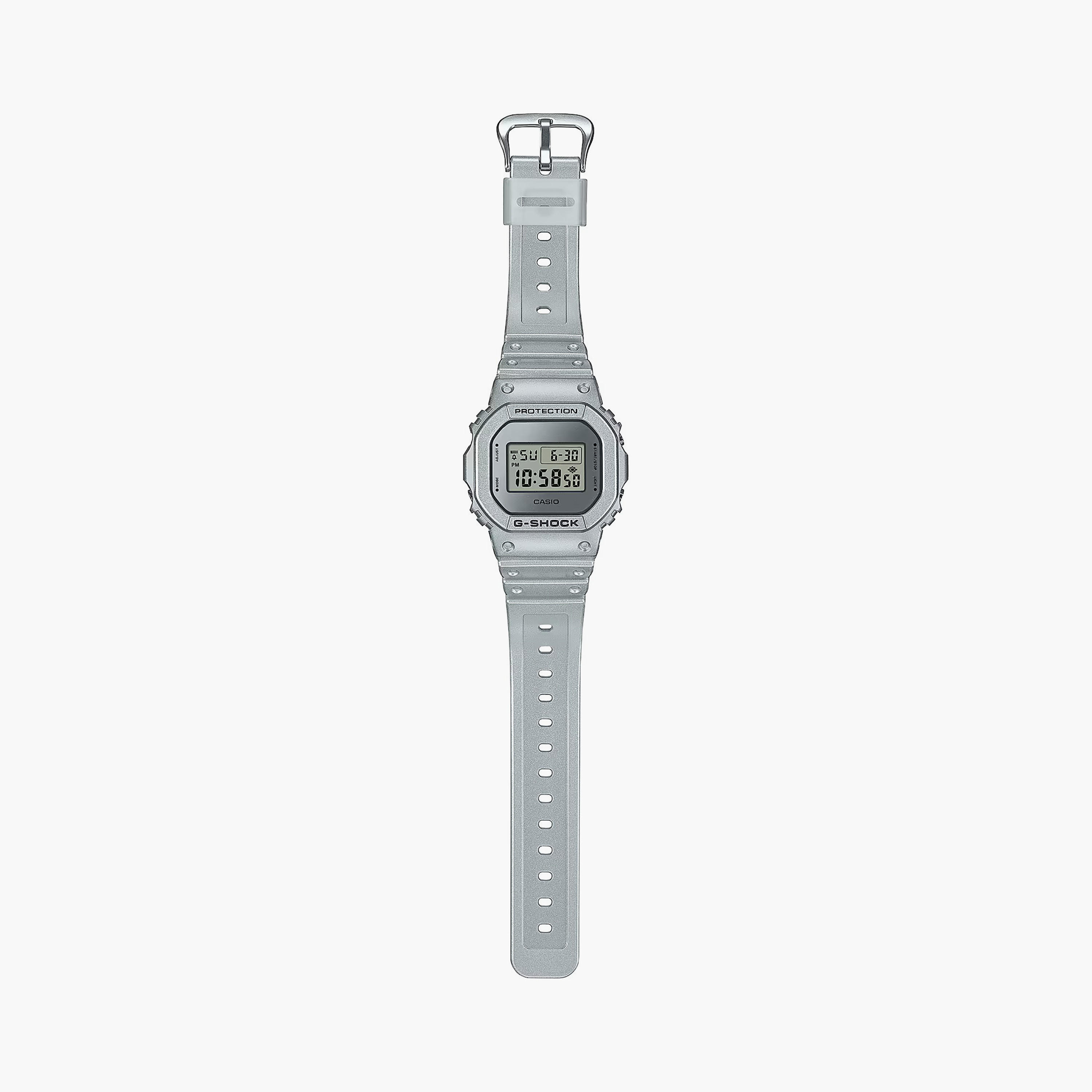 G-Shock Men's Silver Digital Silicone Strap Watch | DW-5600FF-8DR | 43 MM-men-watchesandjewellery-watches-image-5