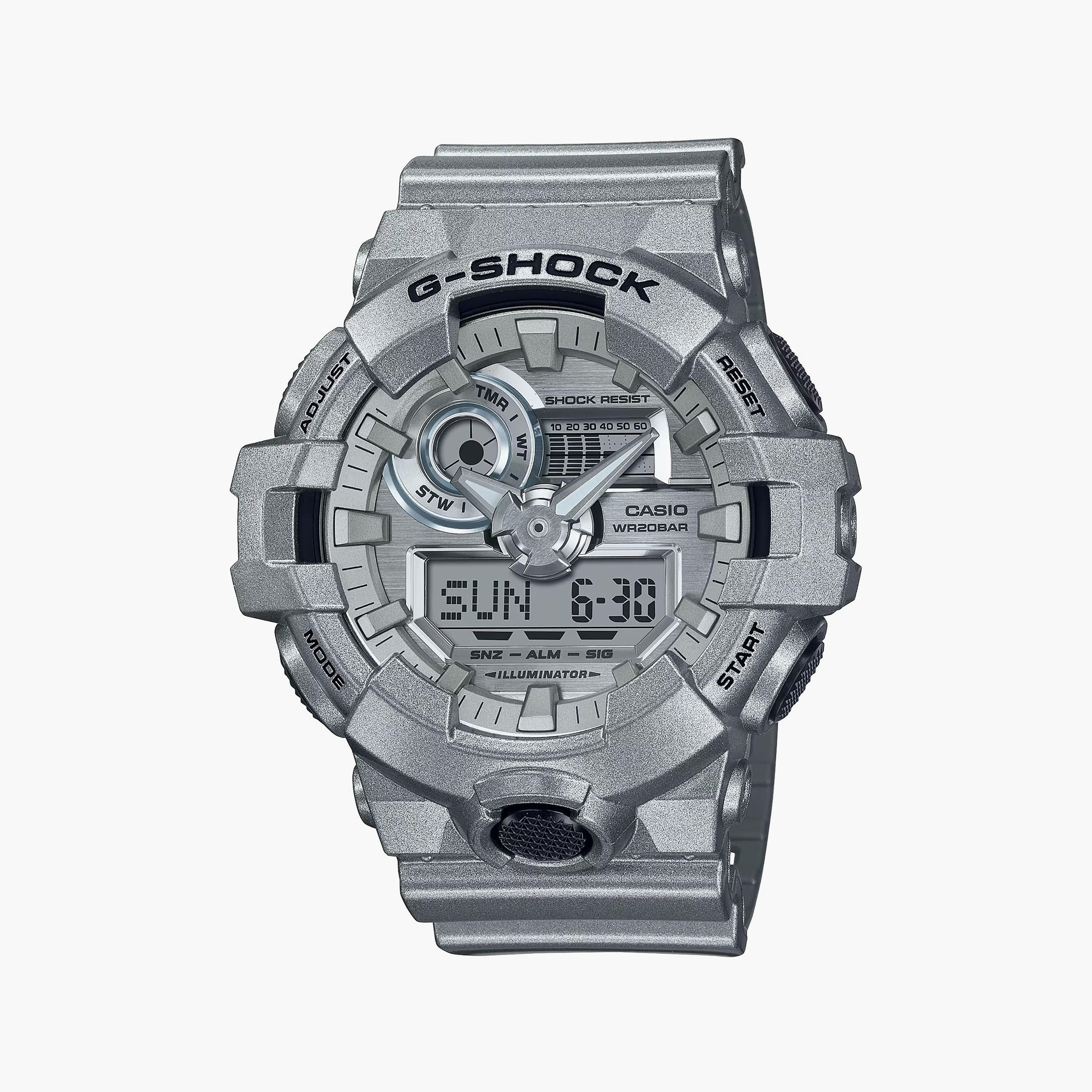 G-Shock Men's Silver Analog-Digital Silicone Strap Watch | GA-700FF-8ADR-men-watchesandjewellery-watches-image-1