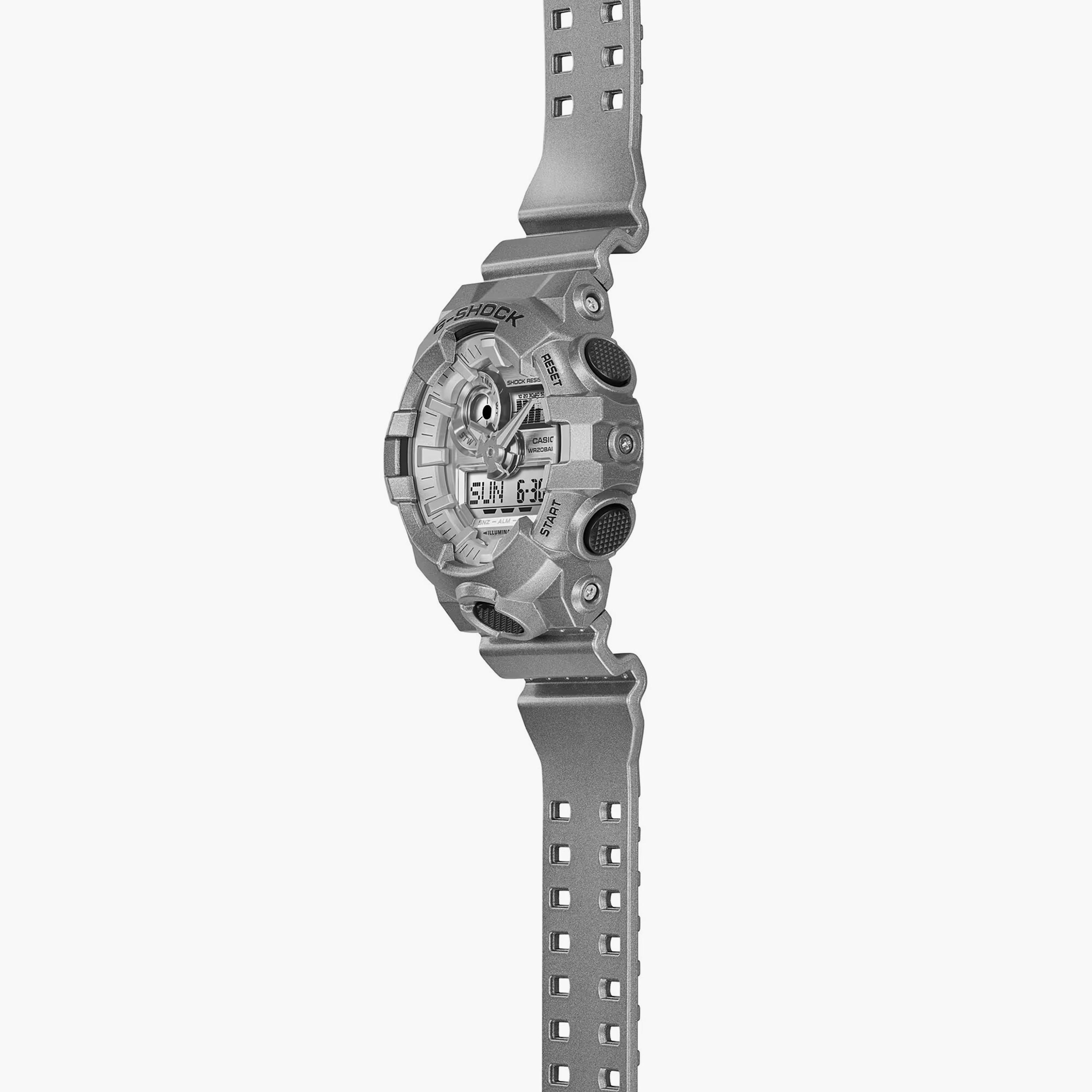 ساعة انالوج من جي شوك الرقمية ذات فضية بسوار سيليكون للرجال | GA-700FF-8ADR-men-watchesandjewellery-watches-image-2