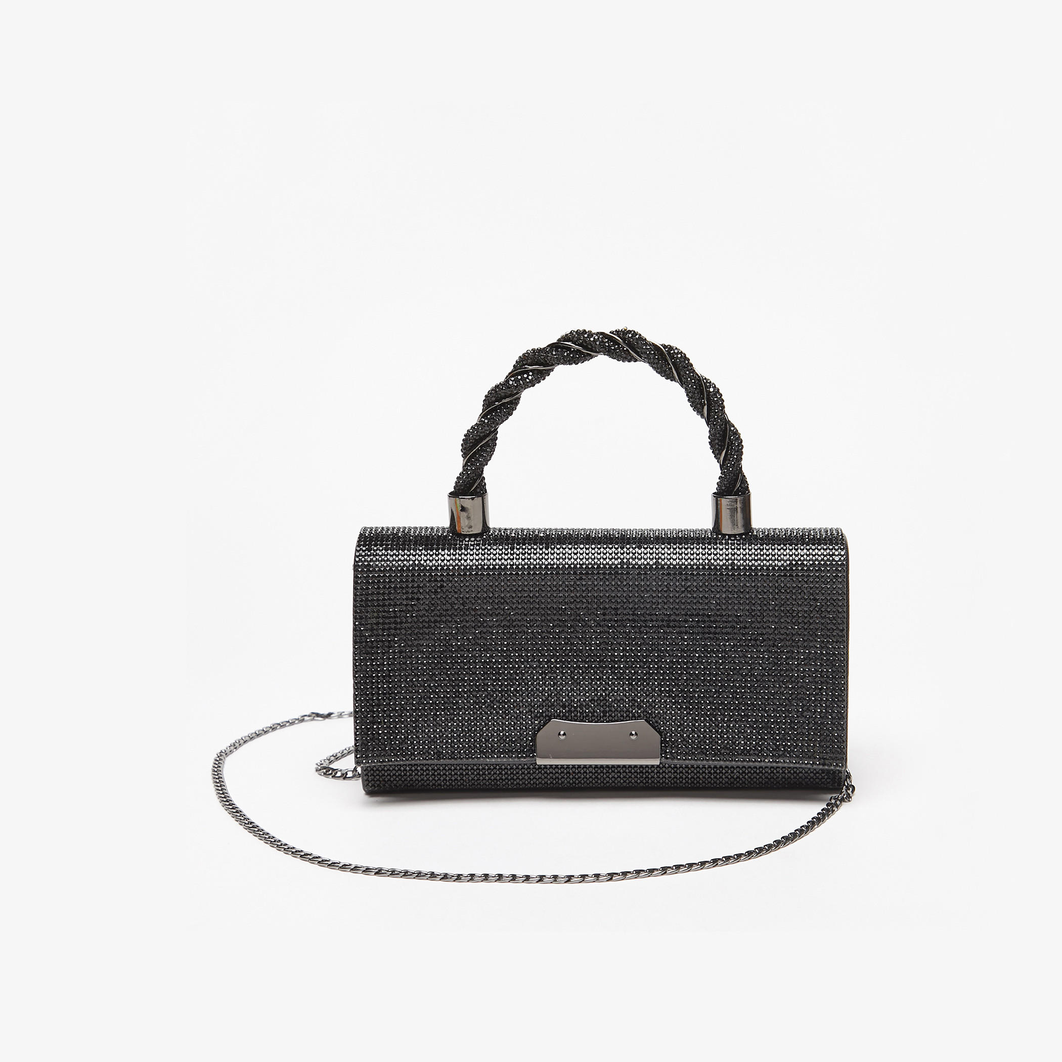 Celeste Diamond Embellished Satchel Bag with Grab Handle-women-bagsandwallets-handbags-image-9