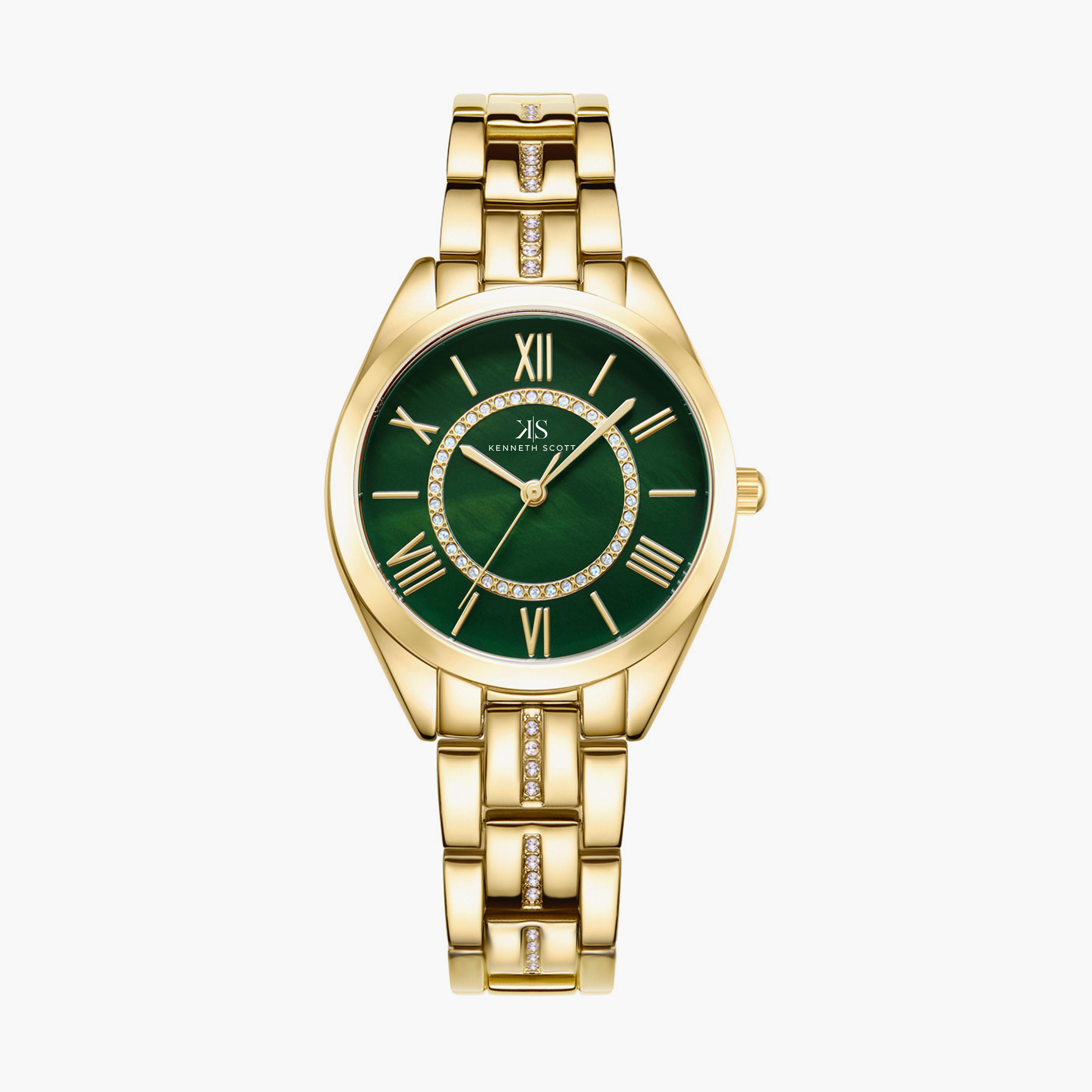 ساعة أنالوج من كينيث سكوت بسوار سبيكة معدني بلون ذهبي | K23510-GBGH-women-watchesandjewellery-watches-image-1