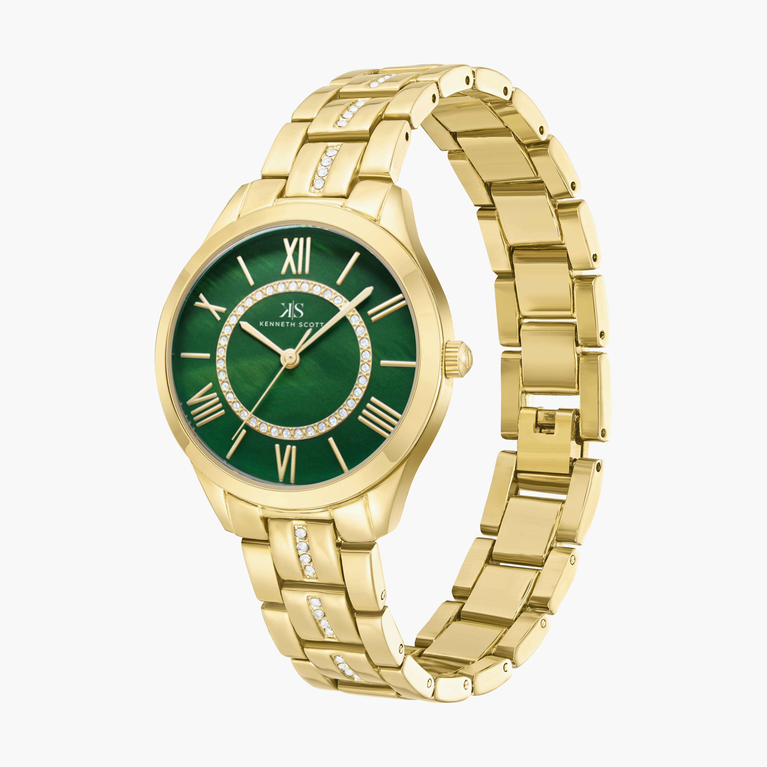 Kenneth Scott Gold Analog Alloy Strap Watch | K23510-GBGH-women-watchesandjewellery-watches-image-2