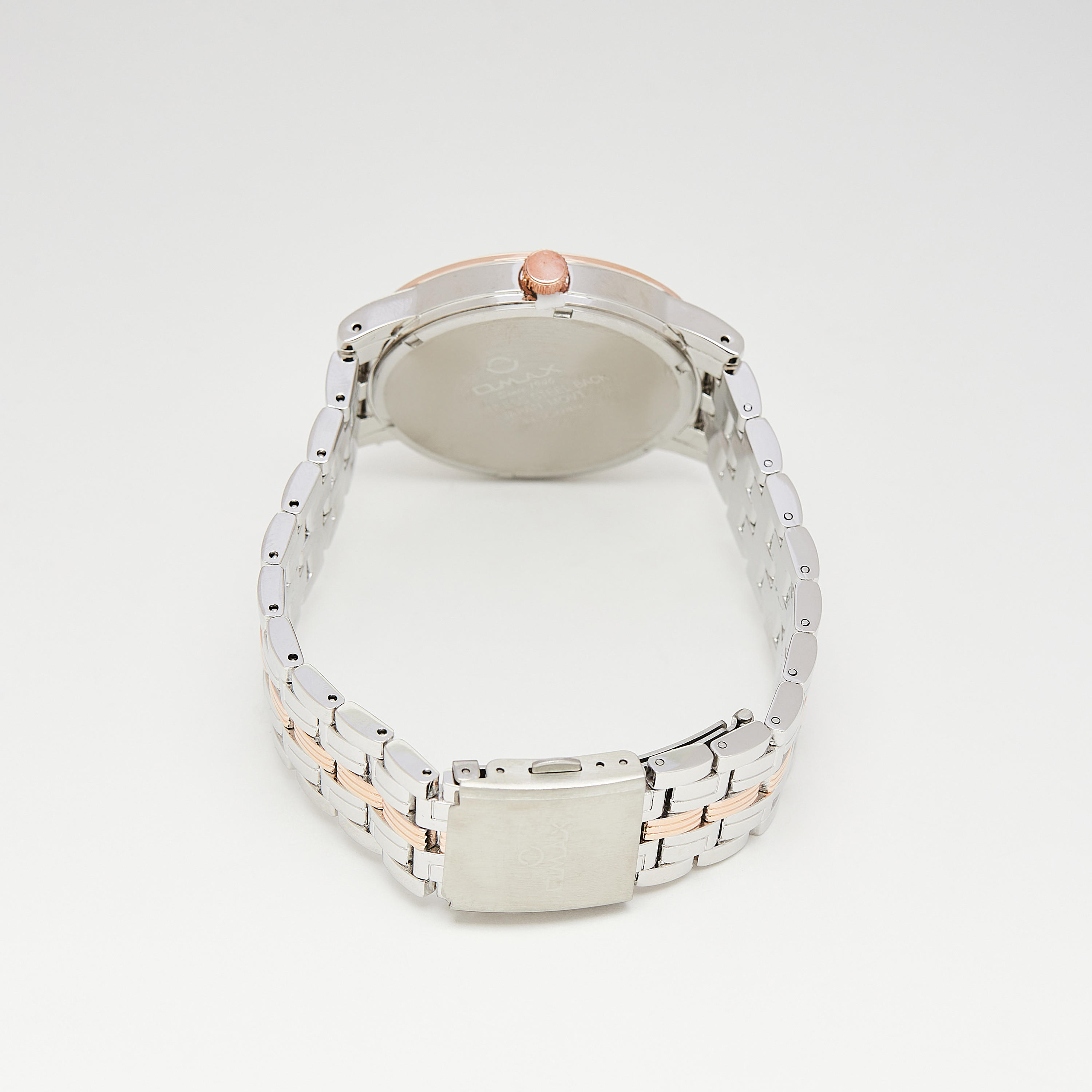 ساعة يد تناظرية فضية وذهبية بسوار ستانلس ستيل للرجال من أوماكس - 00HSC049N004-men-watchesandjewellery-watches-image-2