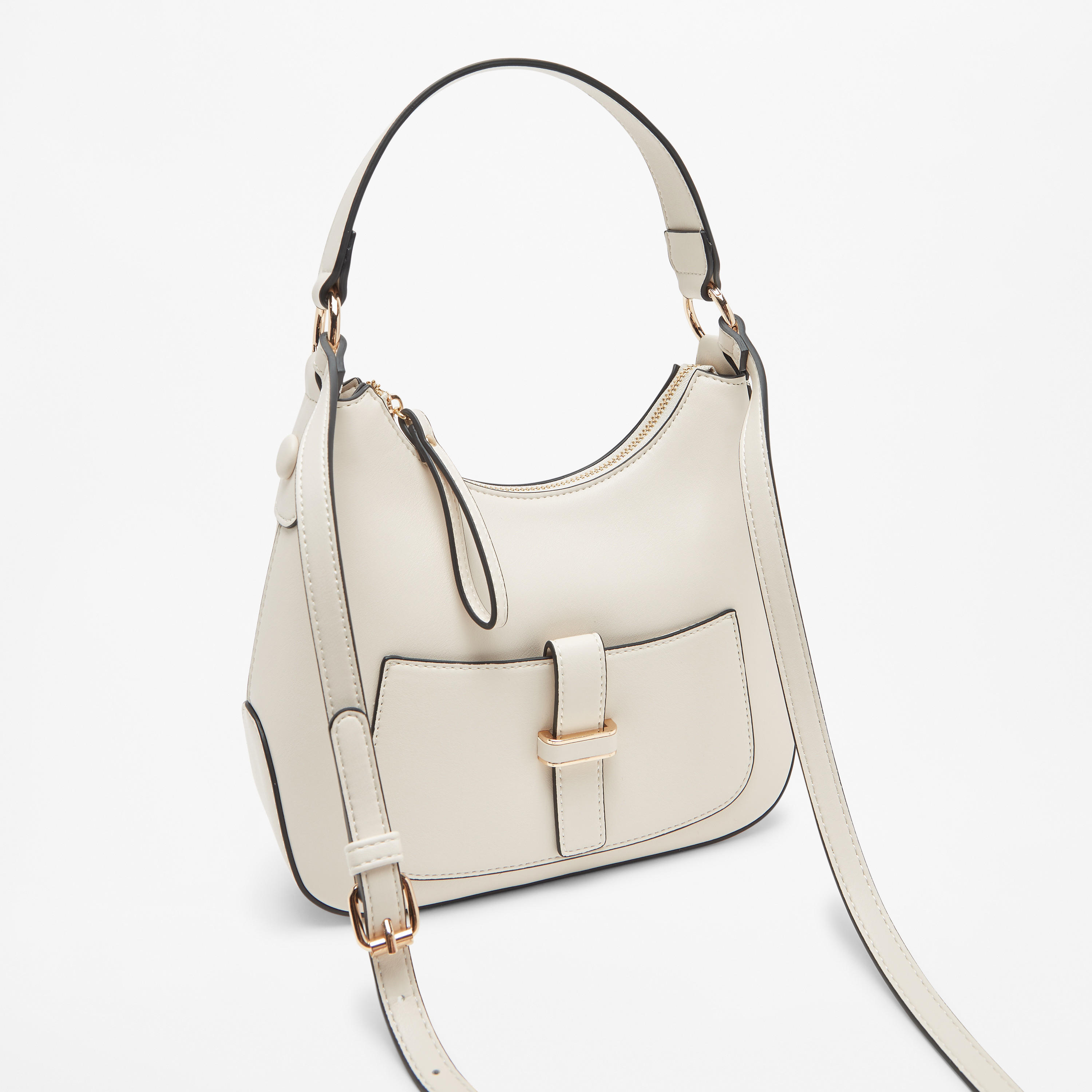 شنطة كروس بودي بارزة الملمس بحزام قابل للفصل وطية إغلاق من سيليست-women-bagsandwallets-handbags-image-2
