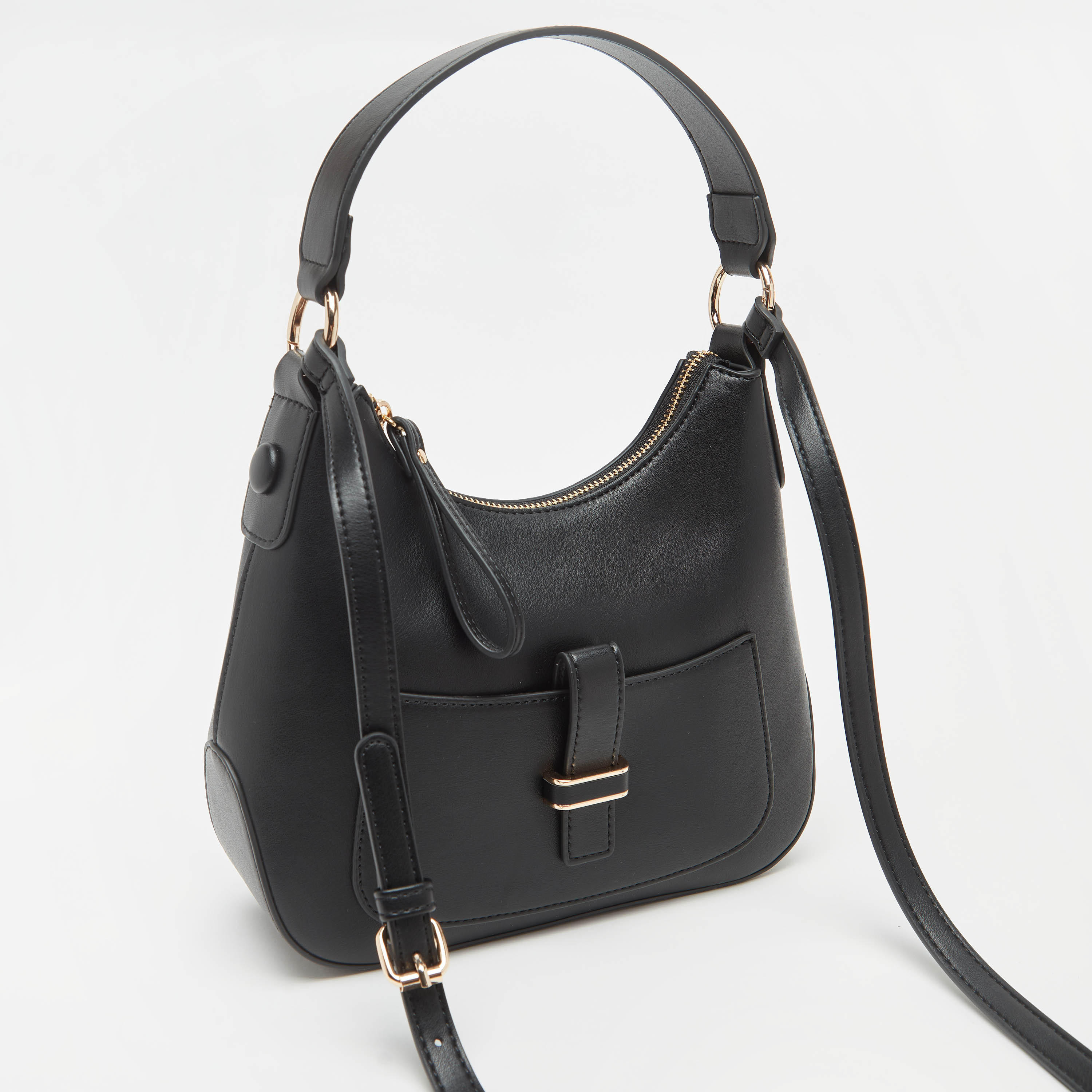شنطة كروس بودي بارزة الملمس بحزام قابل للفصل وطية إغلاق من سيليست-women-bagsandwallets-handbags-image-6