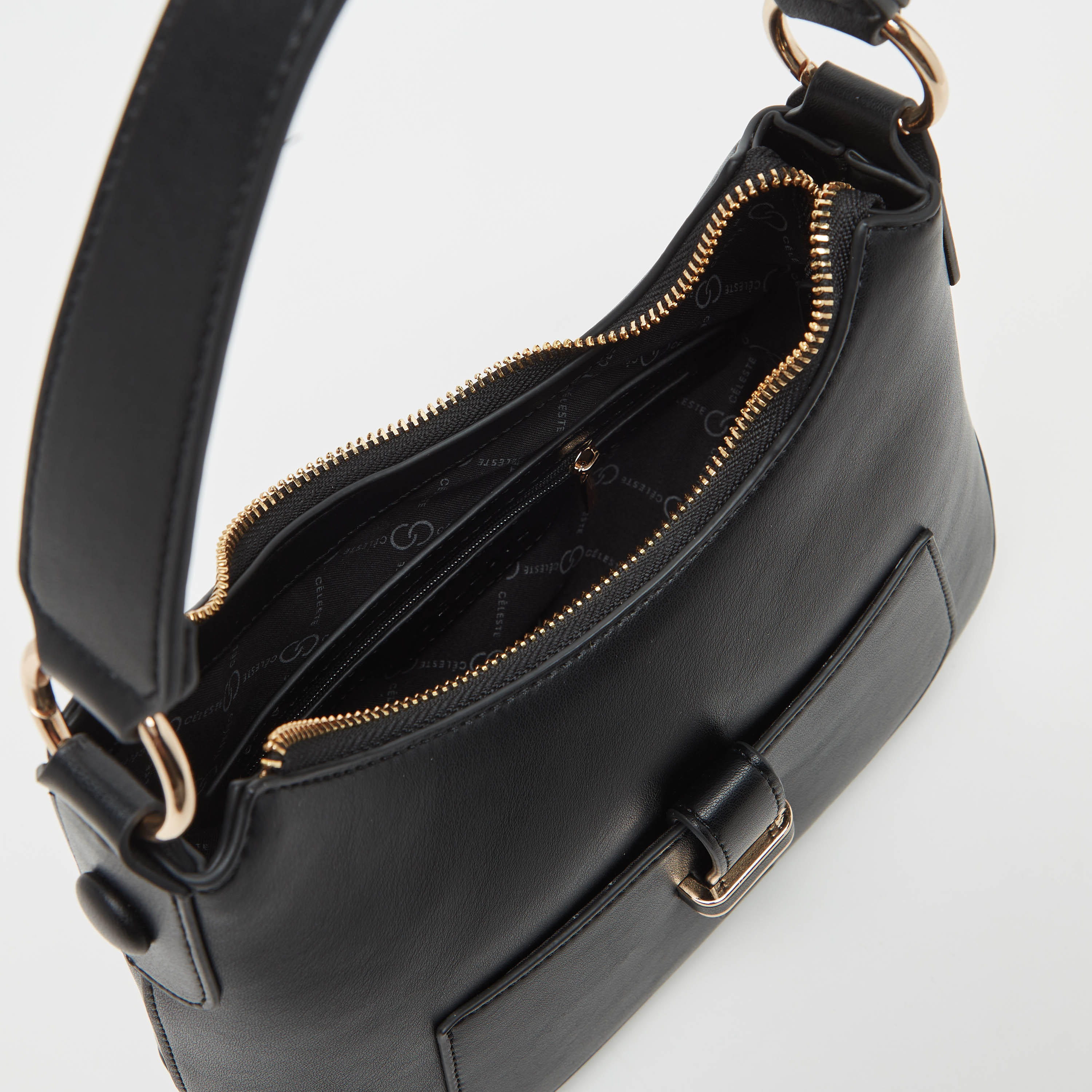 شنطة كروس بودي بارزة الملمس بحزام قابل للفصل وطية إغلاق من سيليست-women-bagsandwallets-handbags-image-4