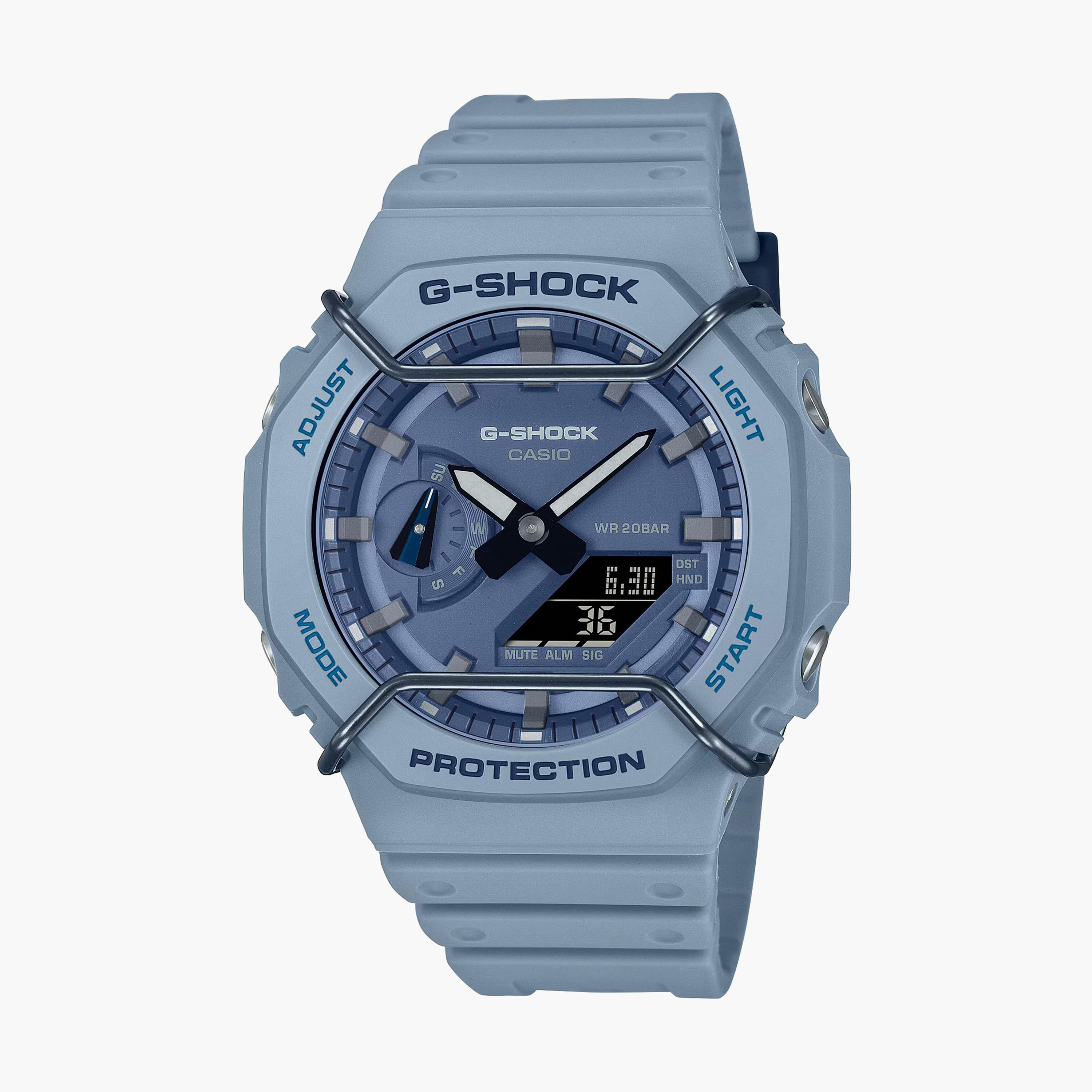  GA-2100PT-2ADR | ساعة رقمية للرجال باللون الأزرق بسوار الراتنج من جي- شوك -men-watchesandjewellery-watches-image-1