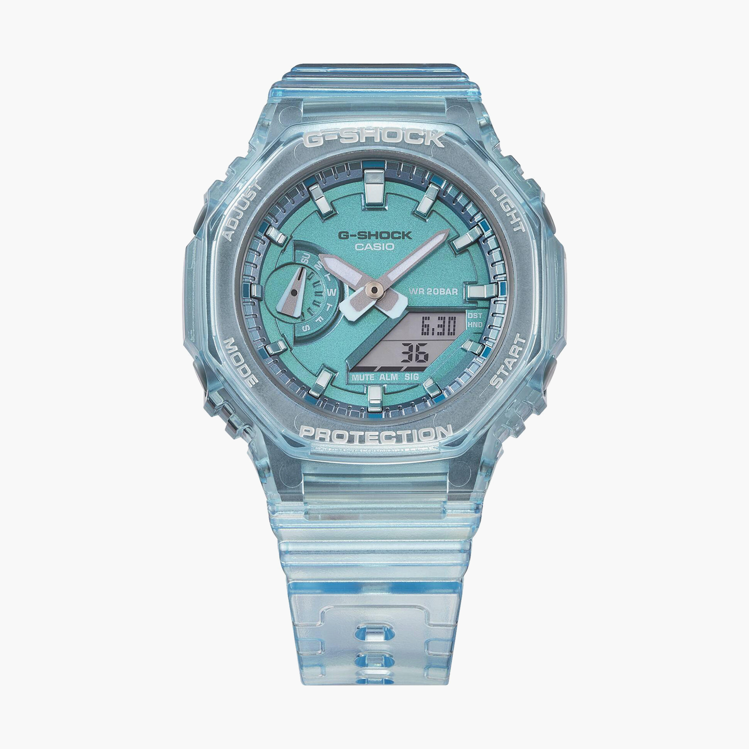 G-Shock Unisex Turquoise Analog-Digital Resin Strap Watch | GMA-S2100SK-2ADR | 43 MM-men-watchesandjewellery-watches-image-2