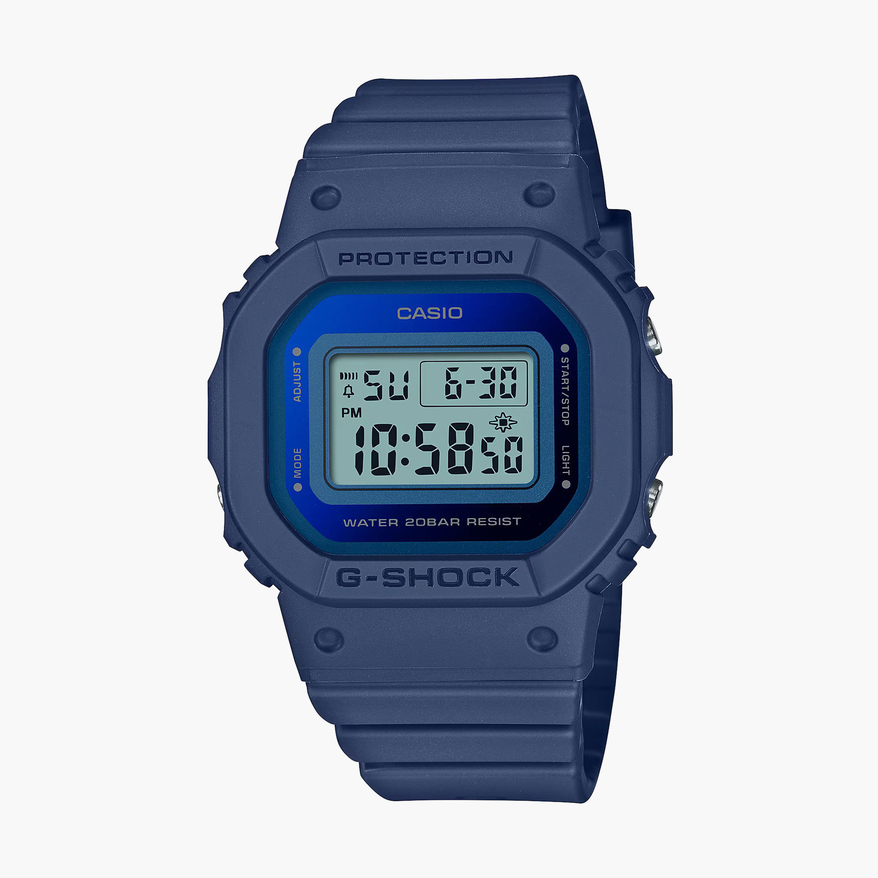 ساعة جي شوك الرقمية بسوار من الراتنج بلون ازرق لكلا الجنسين | GMD-S5600-2DR-men-watchesandjewellery-watches-image-1