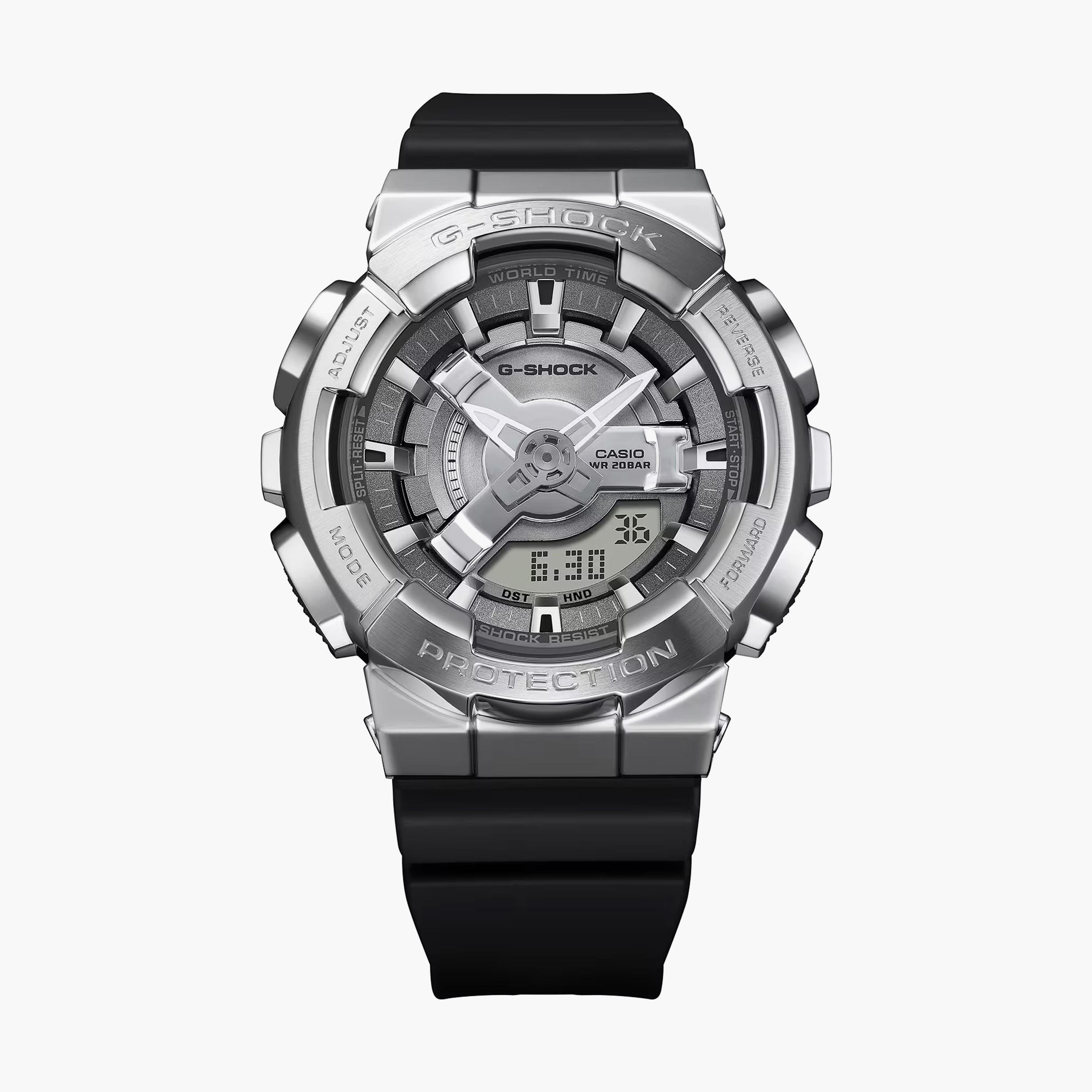 ساعة جي شوك الرقمية ذات أنالوج بسوار راتنج اسود للجنسين | GM-S110-1ADR-men-watchesandjewellery-watches-image-2