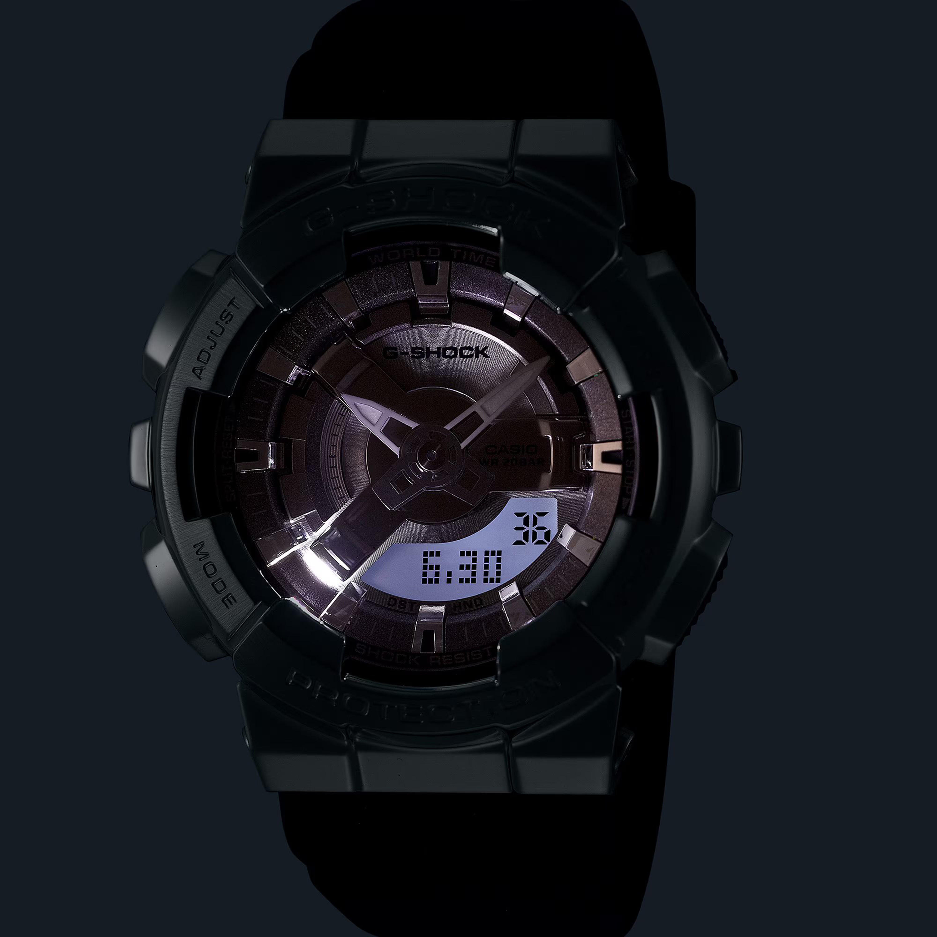 ساعة جي شوك الرقمية ذات أنالوج بسوار راتنج اسود للجنسين | GM-S110-1ADR-men-watchesandjewellery-watches-image-4