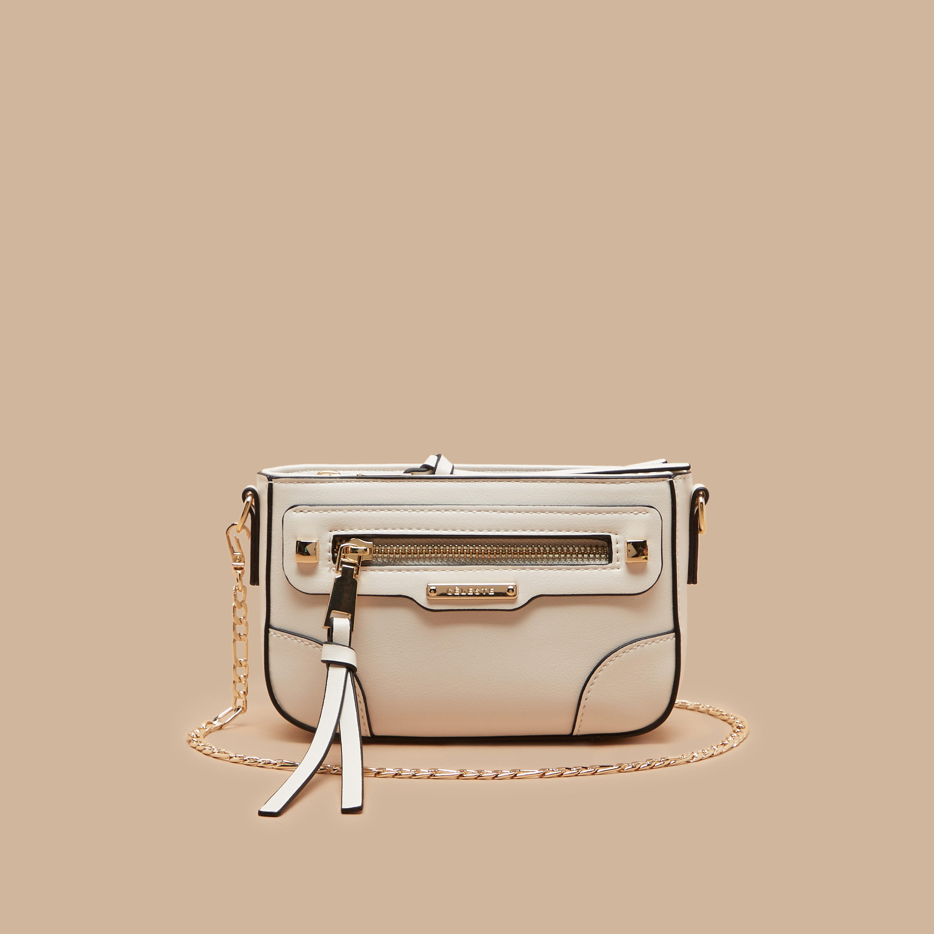 Celeste Textured Crossbody Bag with Detachable Chain Strap-women-bagsandwallets-handbags-image-1