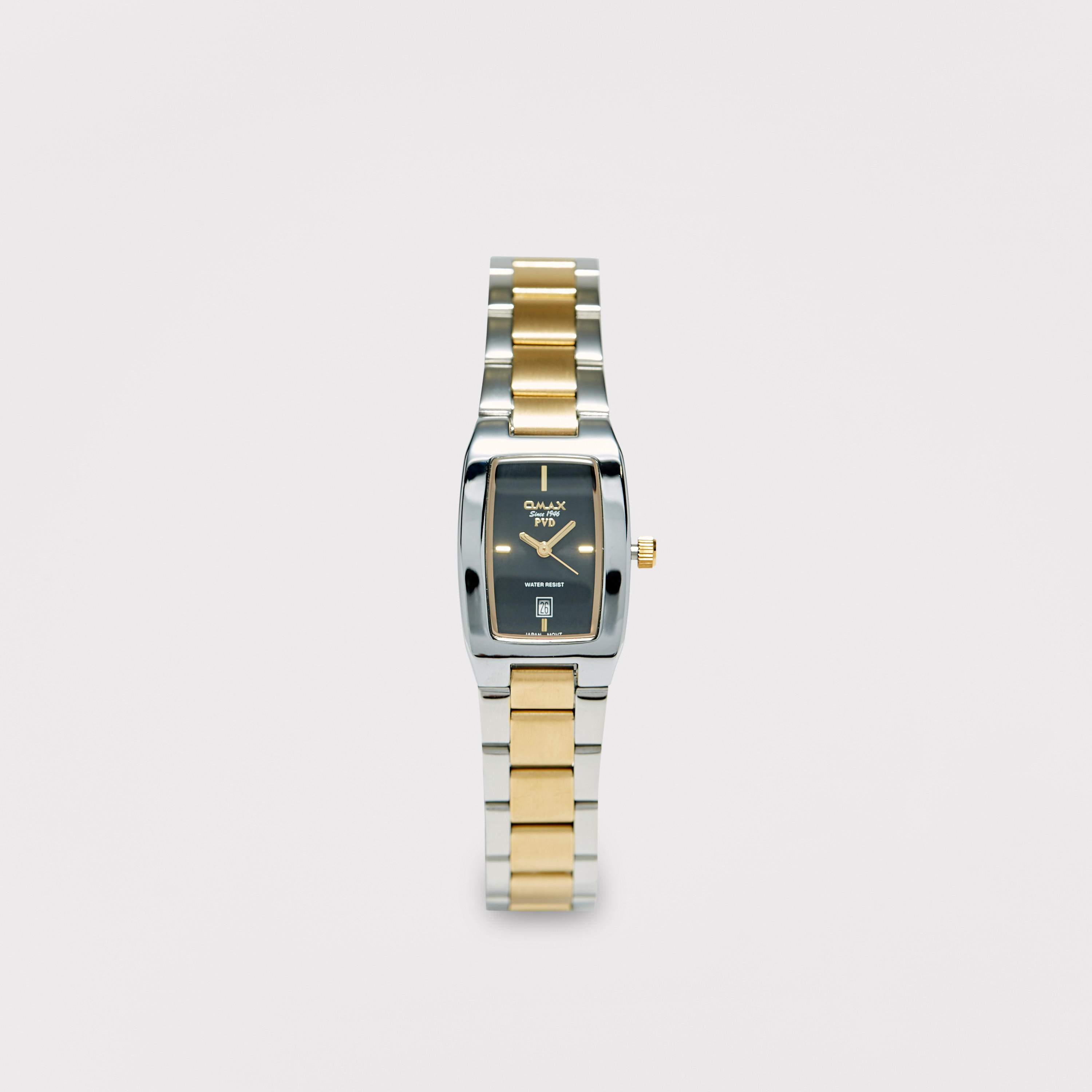 ساعة يد تناظرية فضية وذهبية بسوار ستانلس ستيل للنساء من أوماكس - 00CFD024N002-women-watchesandjewellery-watches-image-1