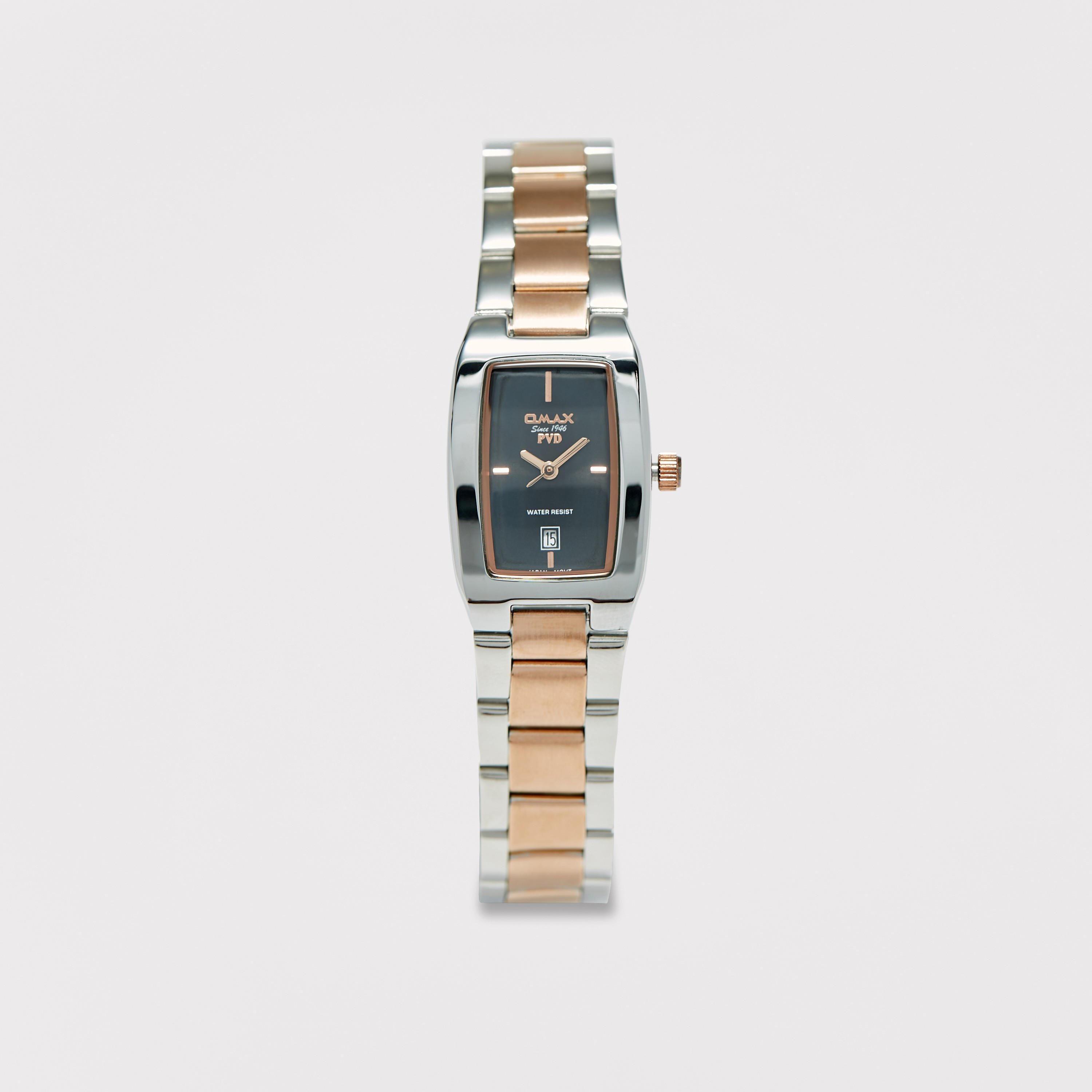 ساعة يد تناظرية فضية وذهبية بسوار ستانلس ستيل للنساء من أوماكس - 00CFD024N002-women-watchesandjewellery-watches-image-1
