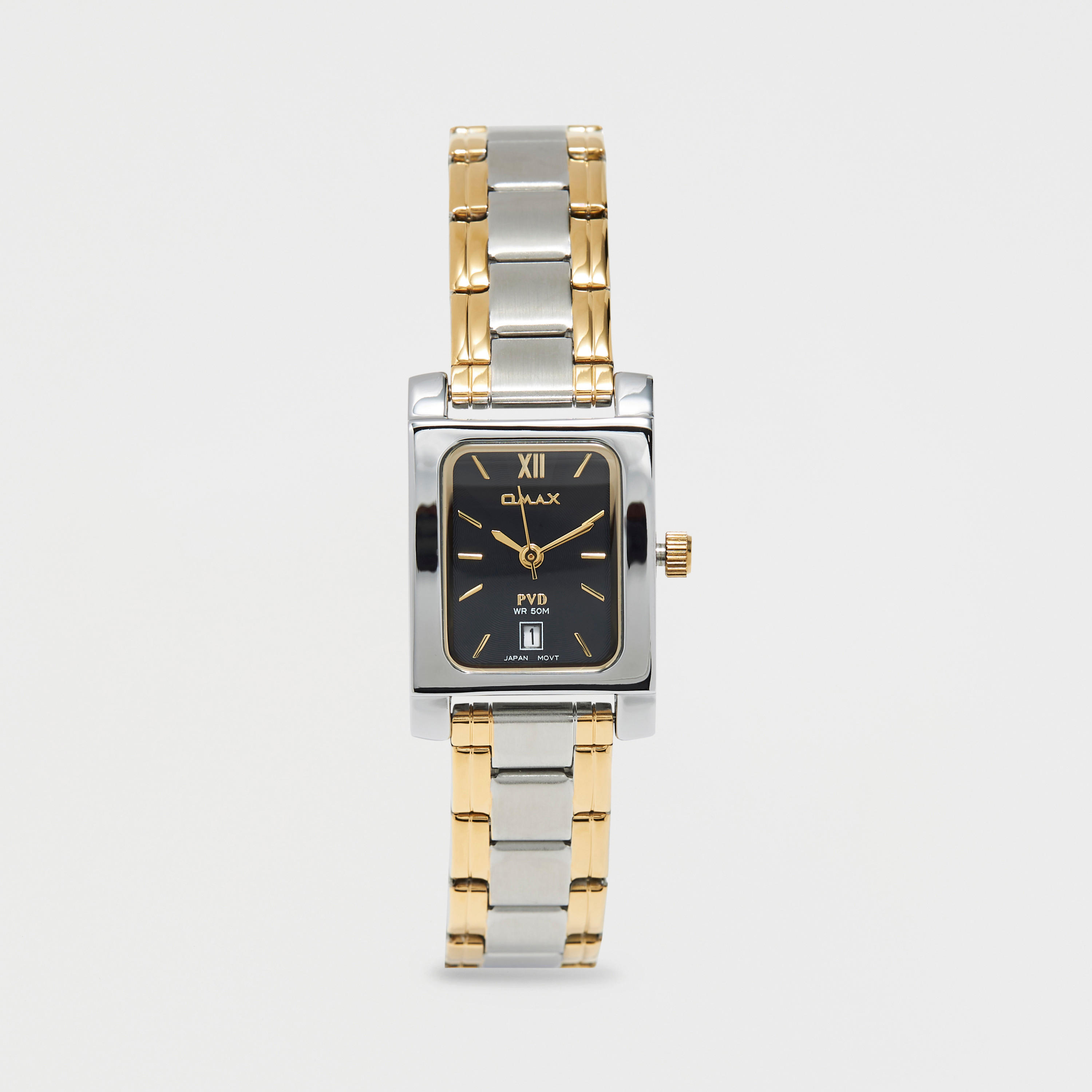 Omax Women's Silver & Gold Stainless Steel Strap Analog Wristwatch - 00CFD026N002 | 42 MM-women-watchesandjewellery-watches-image-1