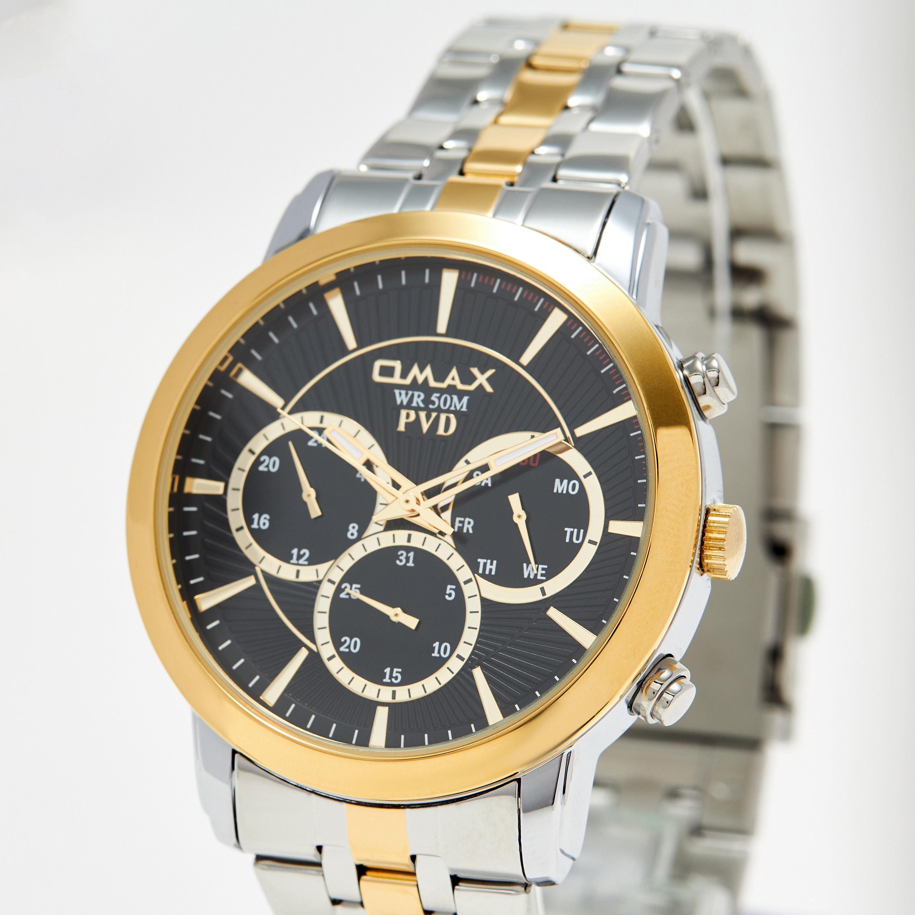 Omax Men's Silver & Gold Stainless Steel Strap Analog Wristwatch - 00FHM005N002 | 44 MM-men-watchesandjewellery-watches-image-2