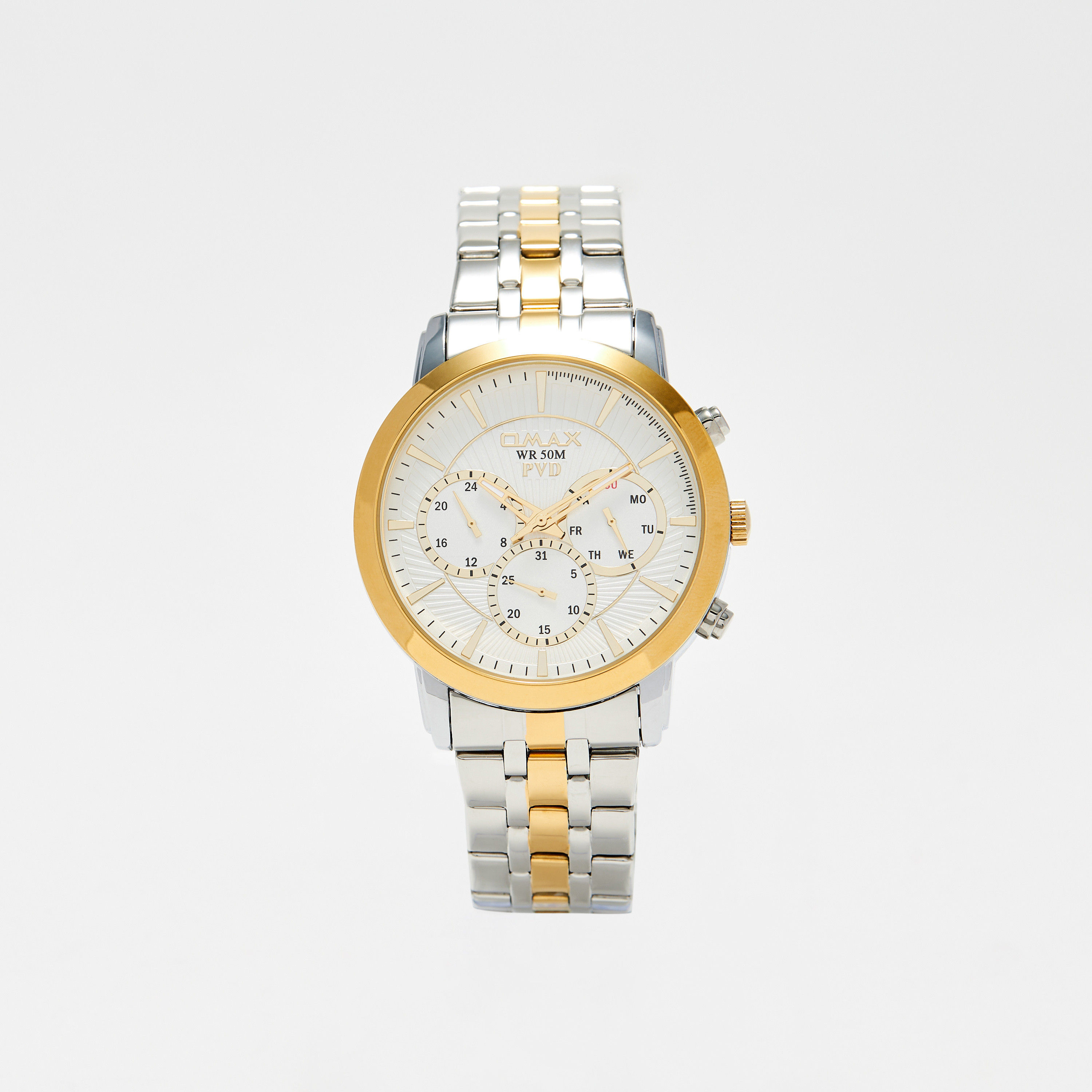 Omax Men's Silver & Gold Stainless Steel Strap Analog Wristwatch - 00FHM005N002 | 44 MM-men-watchesandjewellery-watches-image-7
