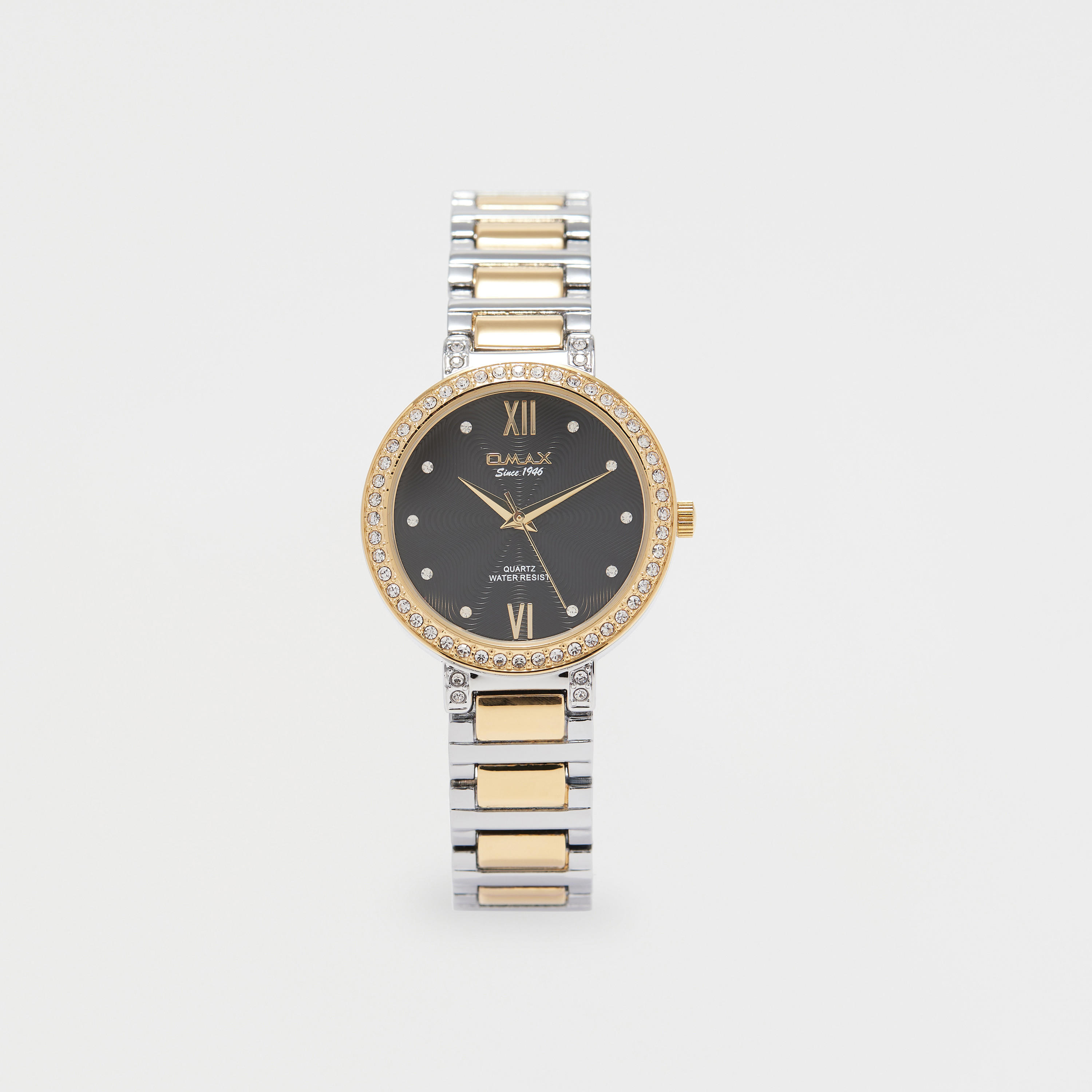 ساعة يد تناظرية فضية وذهبية بسوار ستانلس ستيل للنساء من أوماكس - 00JDP030N002-women-watchesandjewellery-watches-image-1