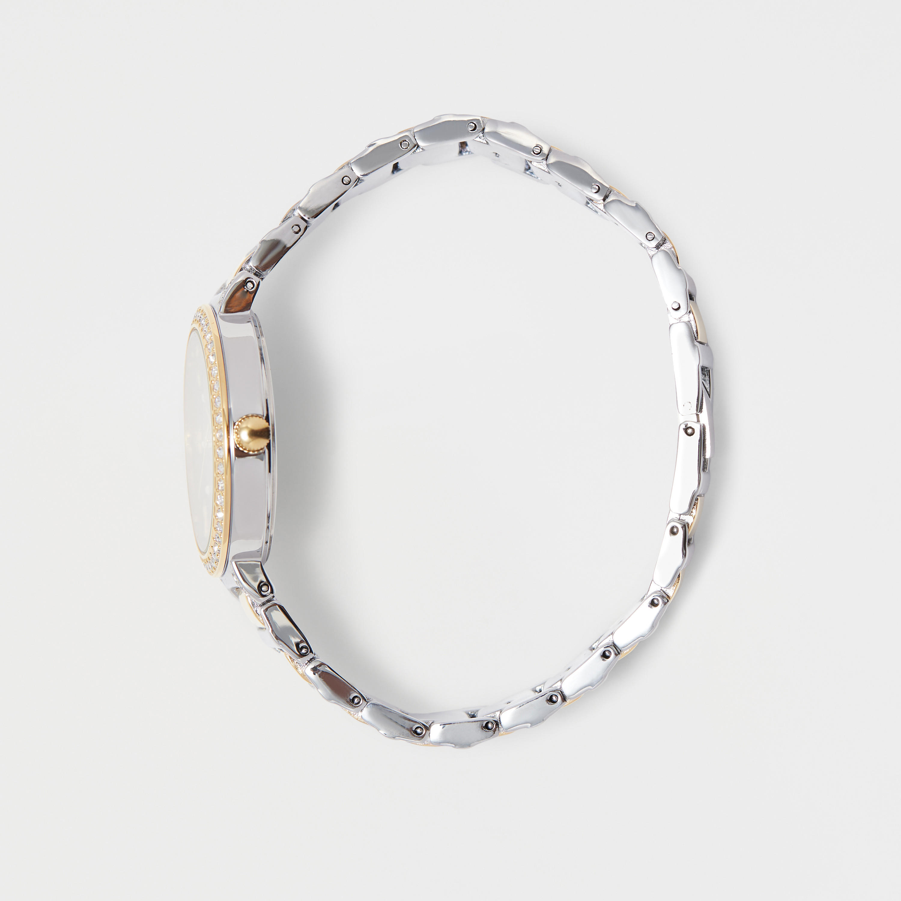 ساعة يد تناظرية فضية وذهبية بسوار ستانلس ستيل للنساء من أوماكس - 00JDP030N002-women-watchesandjewellery-watches-image-2