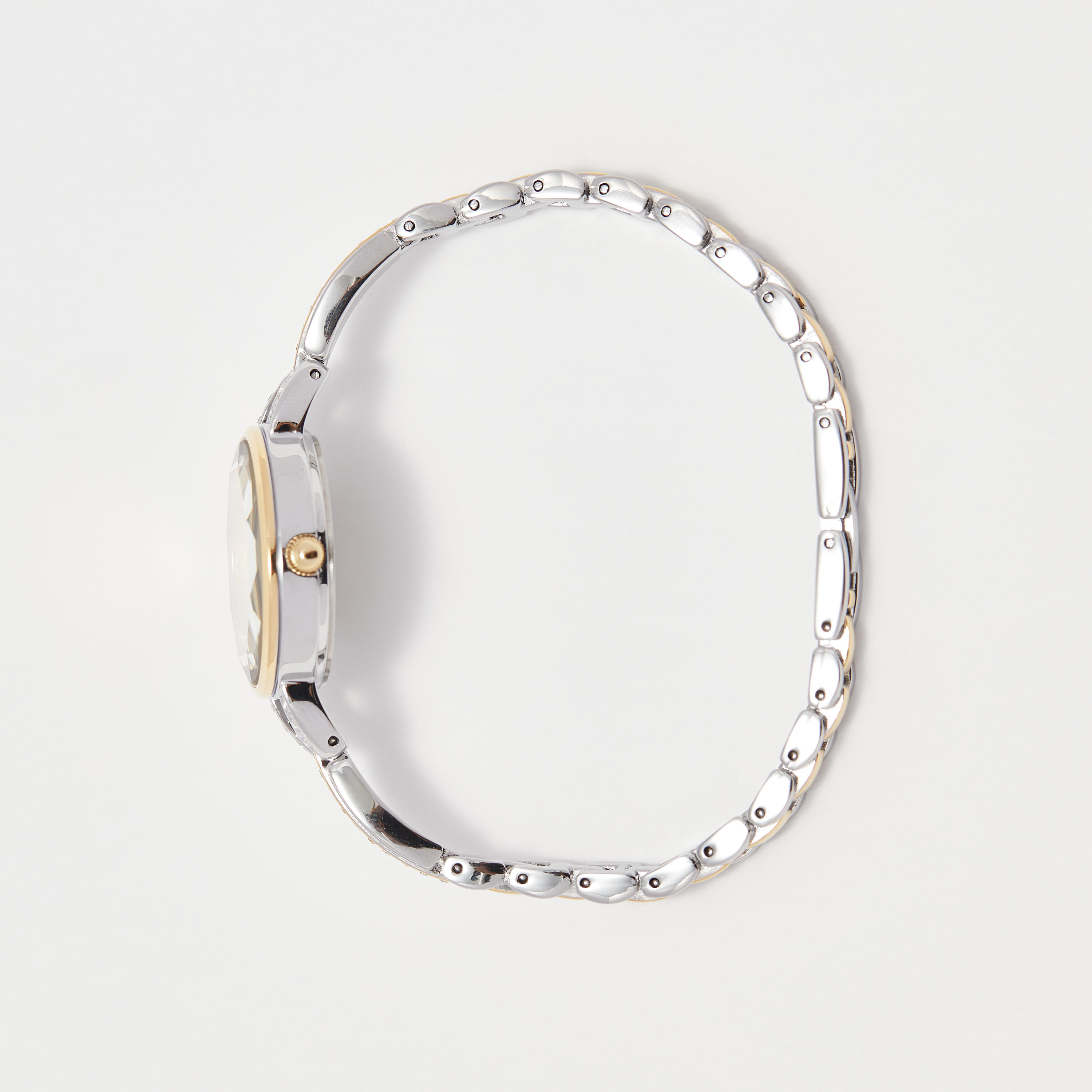 ساعة يد تناظرية فضية وذهبية بسوار ستانلس ستيل للنساء من أوماكس - 00JEC018N001-women-watchesandjewellery-watches-image-2