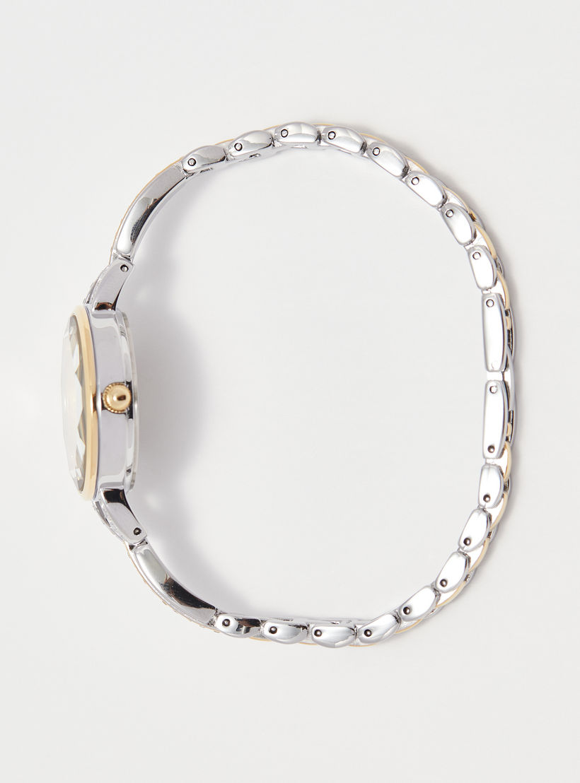 ساعة يد تناظرية فضية وذهبية بسوار ستانلس ستيل للنساء من أوماكس - 00JEC018N001-women-watchesandjewellery-watches-image-2