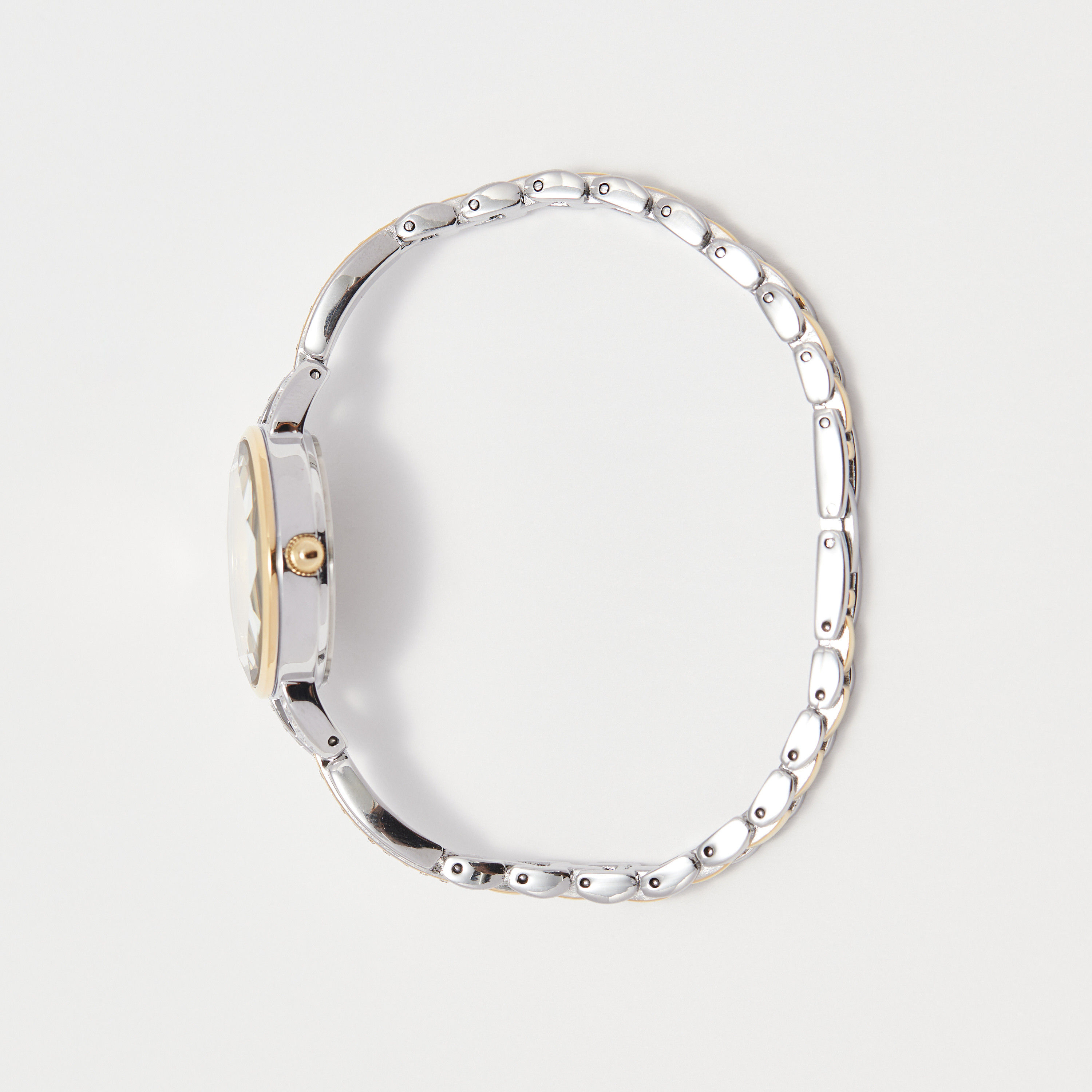 ساعة يد تناظرية فضية وذهبية بسوار ستانلس ستيل للنساء من أوماكس - 00JEC018N001-women-watchesandjewellery-watches-image-2