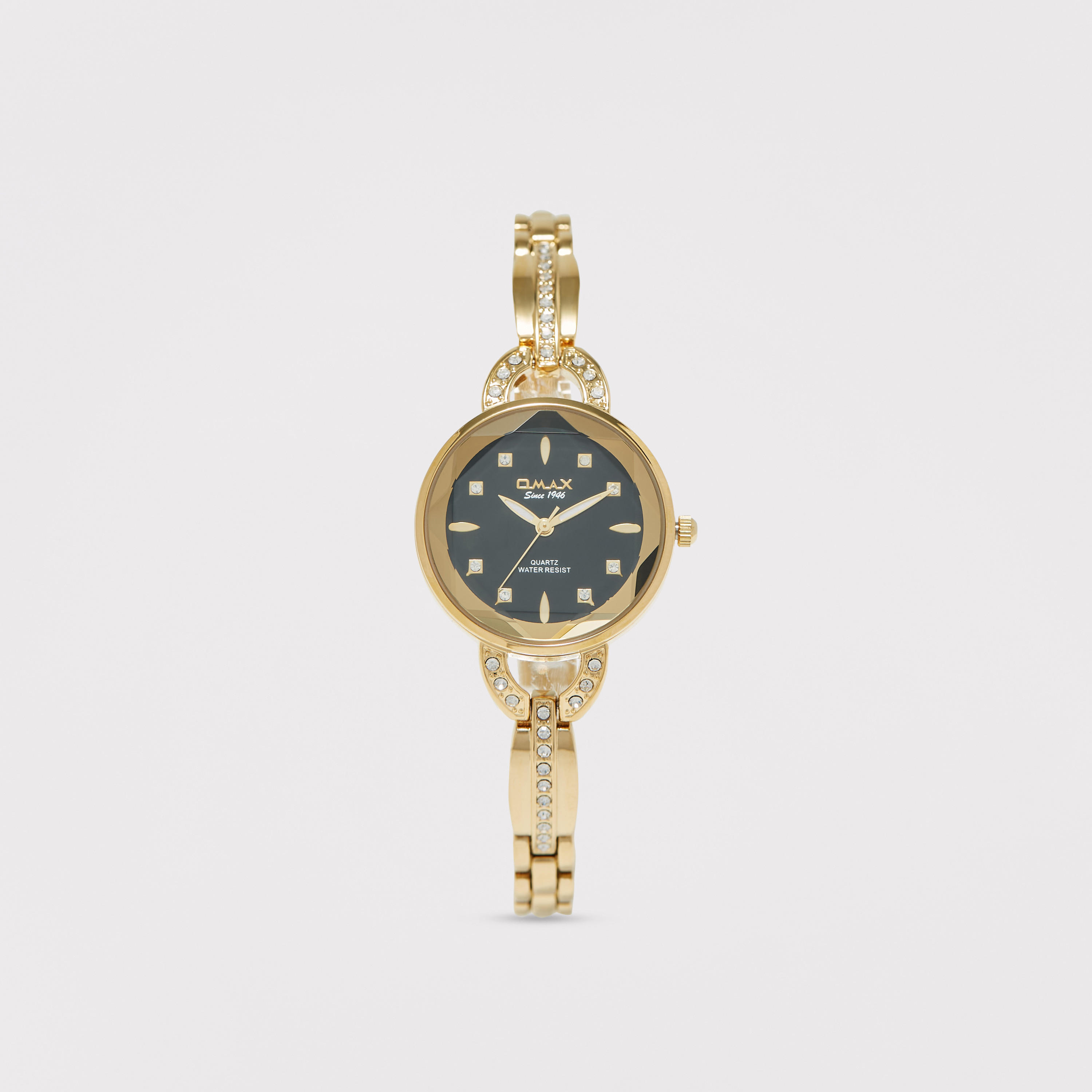 ساعة يد تناظرية ذهبية بحزام ستانلس ستيل للنساء من أوماكس - 00JEC018Q002-women-watchesandjewellery-watches-image-1