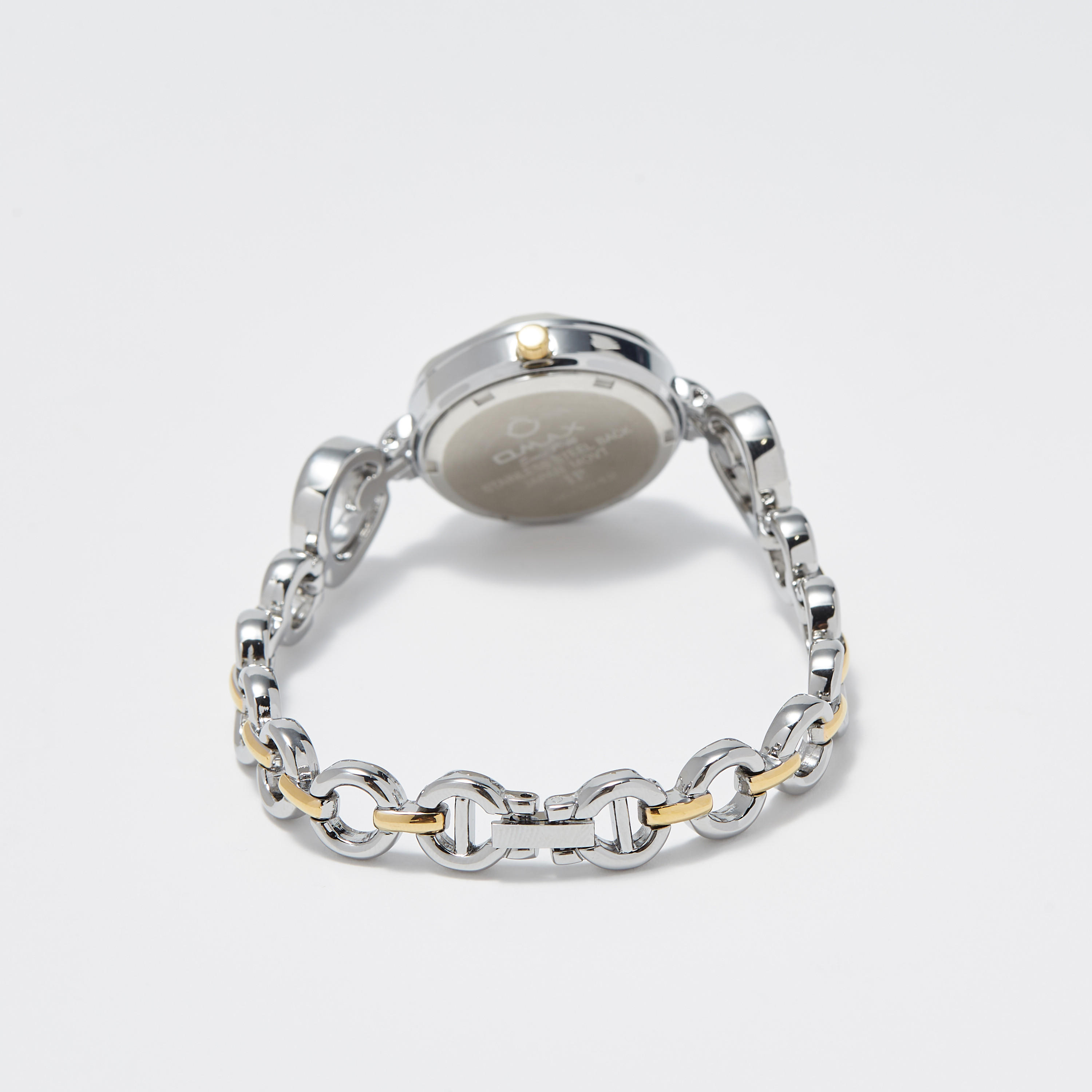 ساعة يد تناظرية فضية وذهبية بسوار ستانلس ستيل للنساء من أوماكس - 00JEC042N002-women-watchesandjewellery-watches-image-3