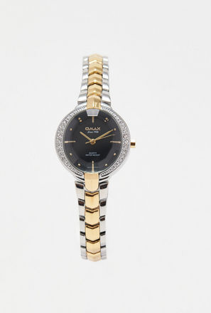Omax Women's Silver & Gold Stainless Steel Strap Analog Wristwatch - 00JEC046N002-women-image-1