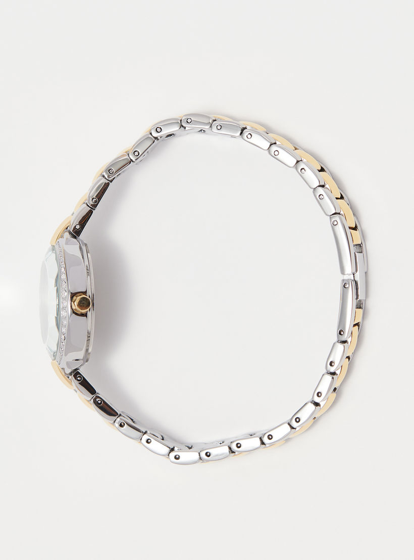 Omax Women's Silver & Gold Stainless Steel Strap Analog Wristwatch - 00JEC046N002-women-watchesandjewellery-watches-image-2